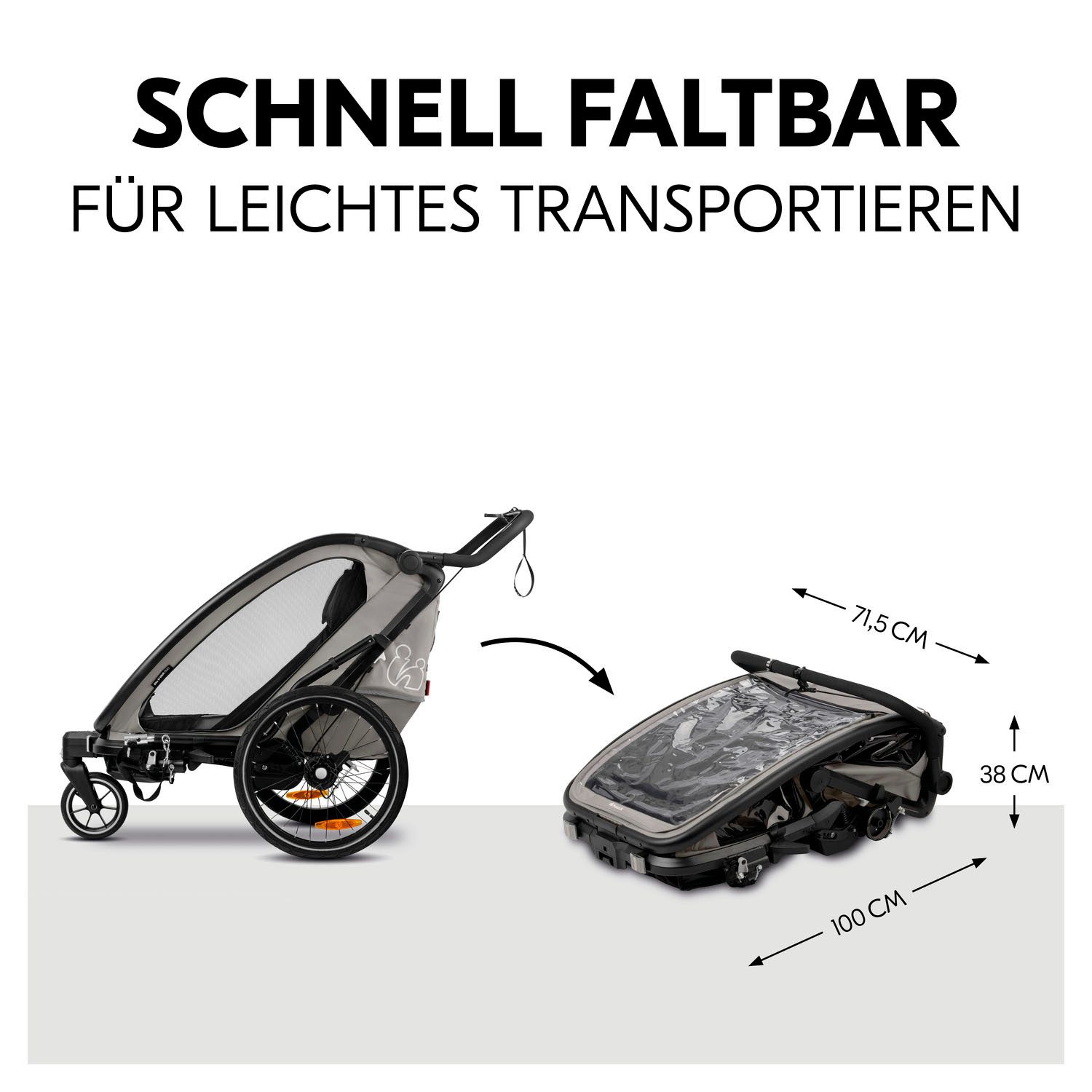 Hauck Kinderen fiets aanhanger Bike N Walk Duo voor 2 kinderen, incl. dissel