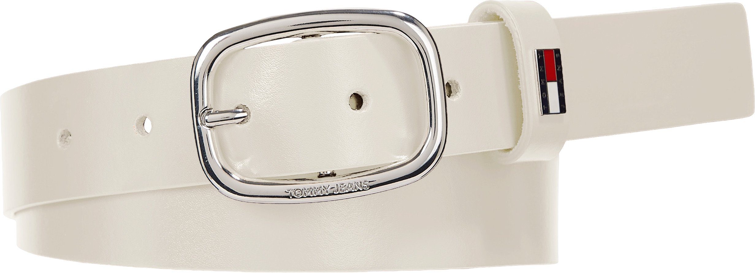 TOMMY JEANS Leren riem TJW OVAL 3.0 Ovale eenvoudig pin sluiting en logo op de sluiting