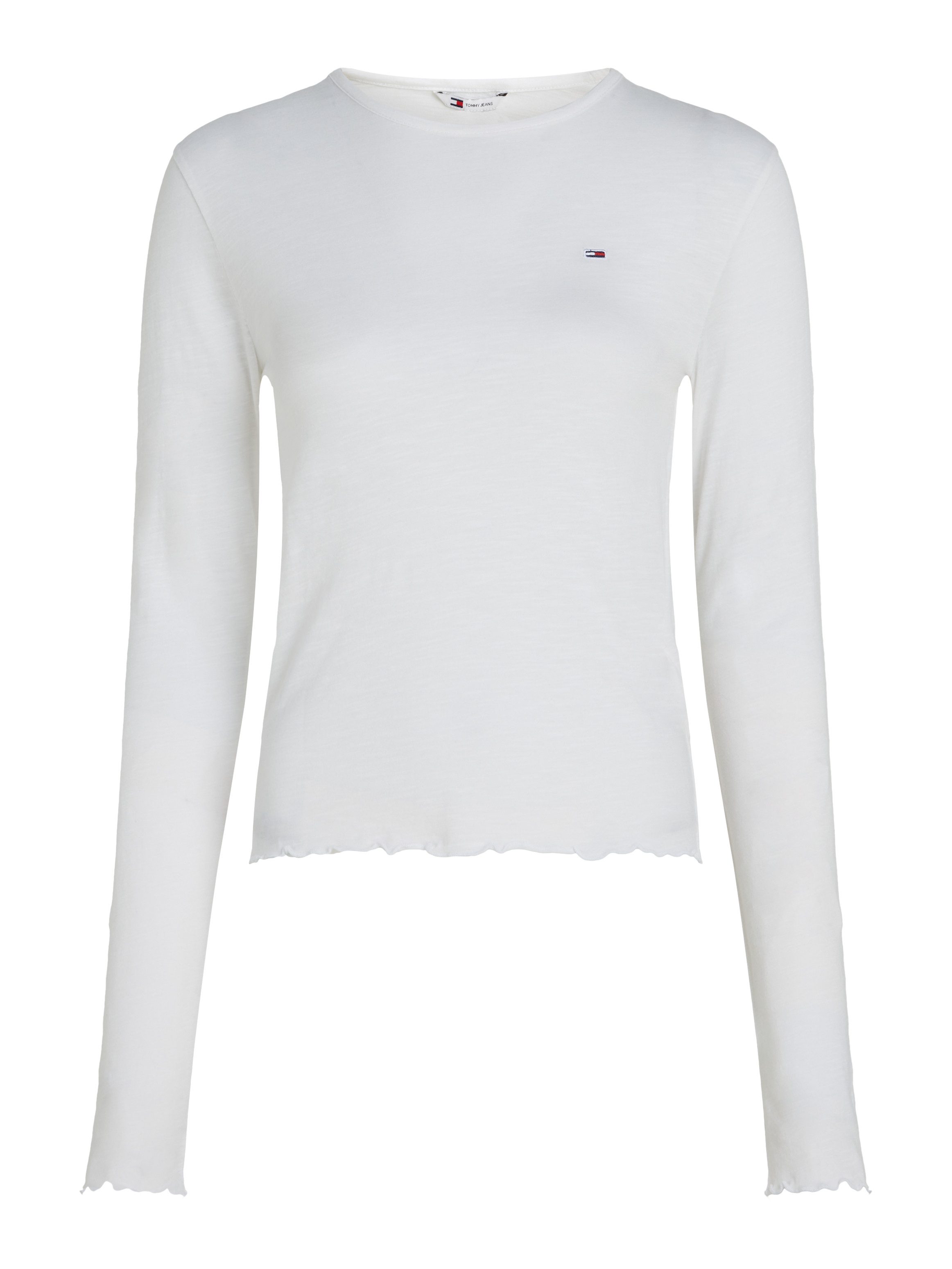 TOMMY JEANS Shirt met lange mouwen TJW SLUB SOFT TEE LS met babylock-zoom, logo-borduursel