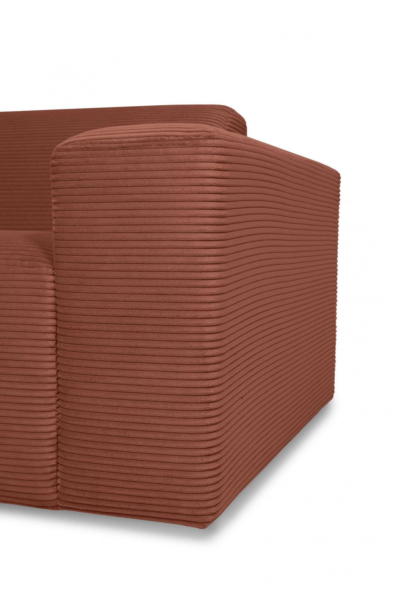 INOSIGN Hoekbank Koa, 228 cm, L-vorm, modulair bankstel, webstof, cord Designbank, zachte lounge-zitcomfort, golfondersteuning, tot aan de vloer