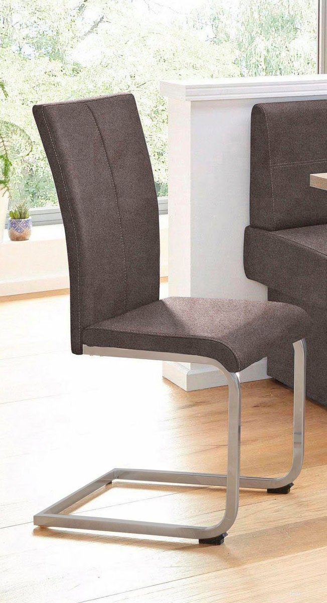 Home affaire Vrijdragende stoel Nils Stoel belastbaar tot 120 kg, frame metaal in chroom-look of zwart (set, 2 stuks)