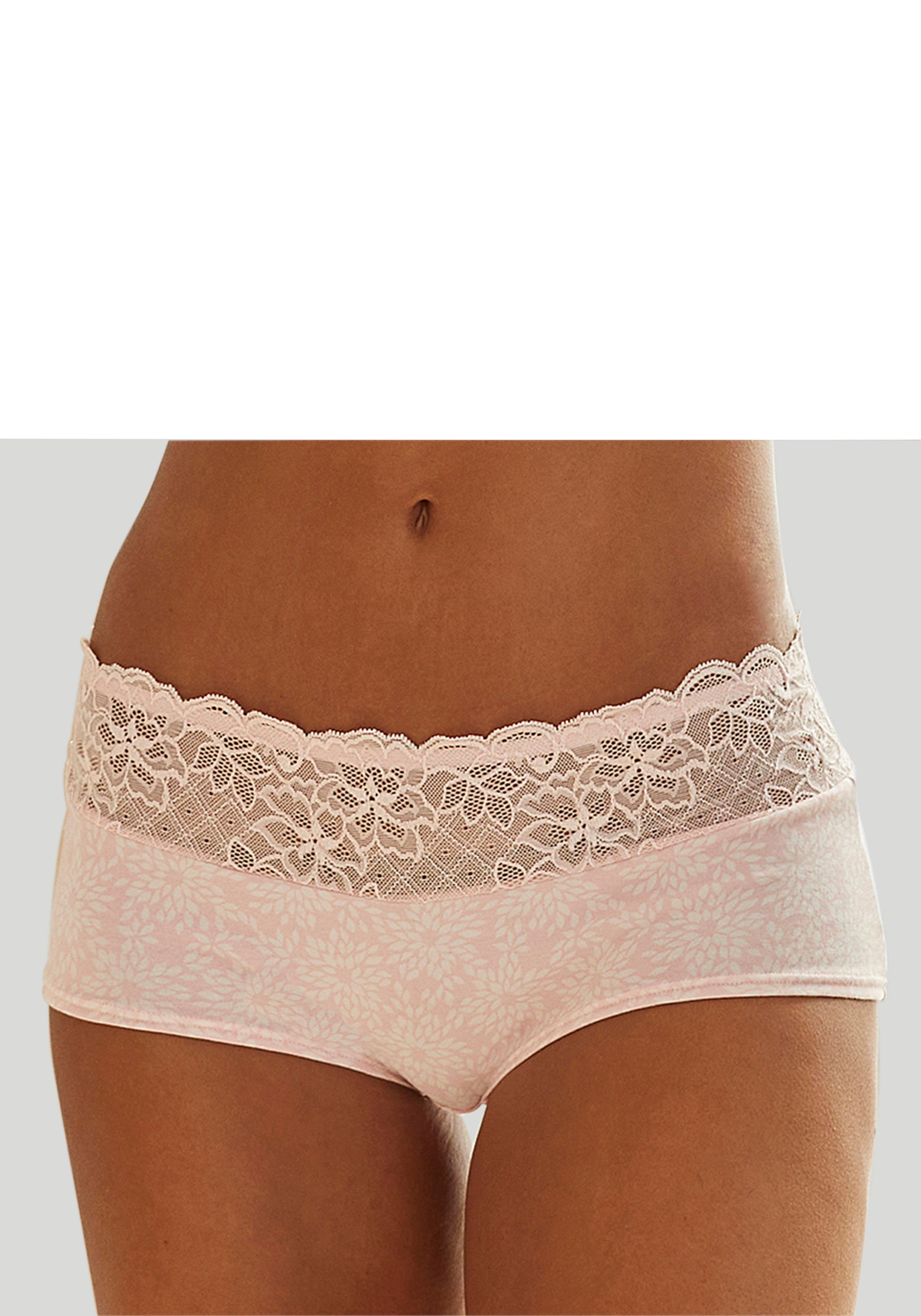 Nuance Hipster met gebloemde kanten band dames slips maat 48/50 roze