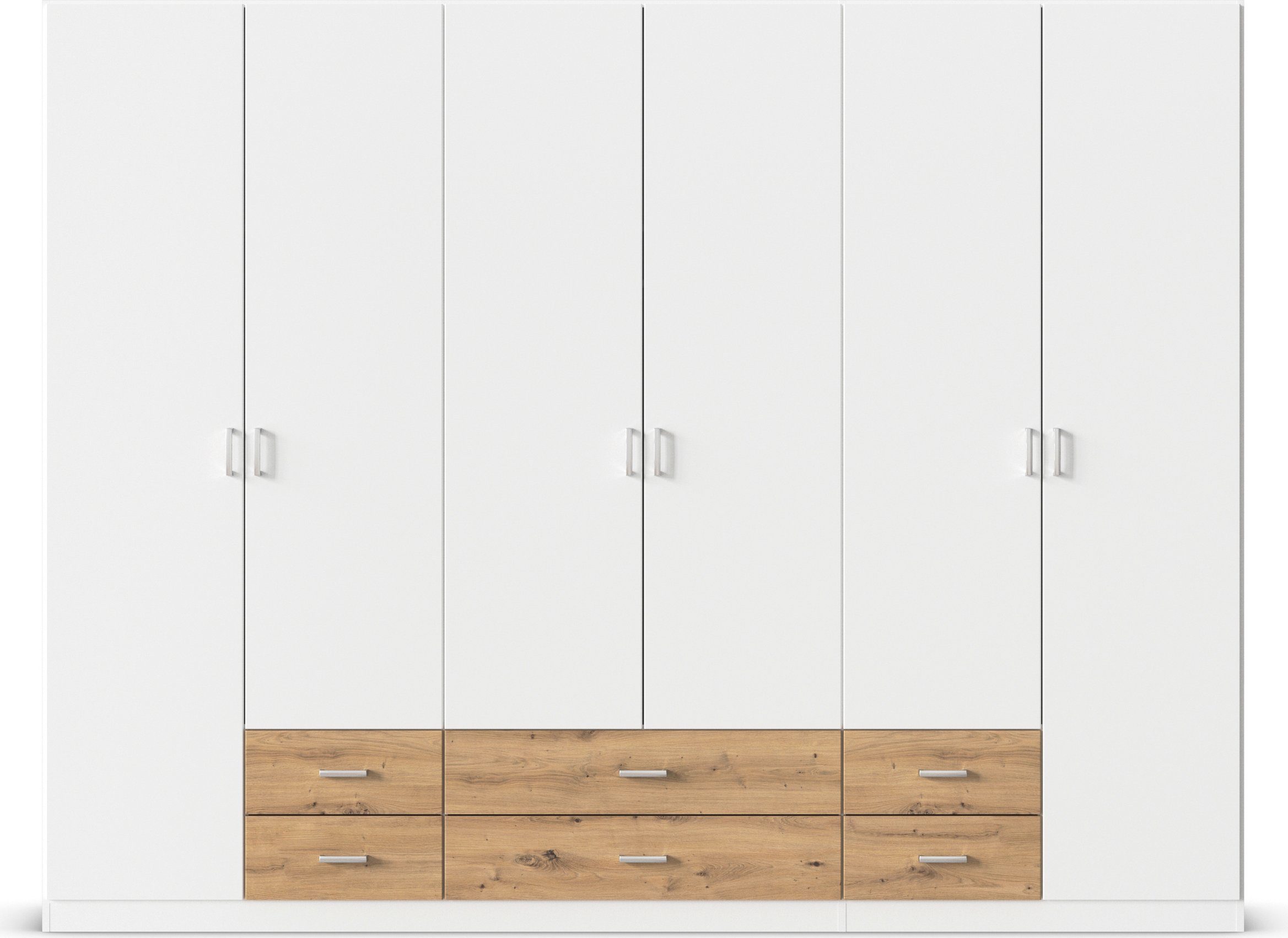 rauch Draaideurkast Kledingkast kast garderobe linnenkast GAMMA in 3 breedtes met 6 lades, in eenvoudig design topseller made in germany