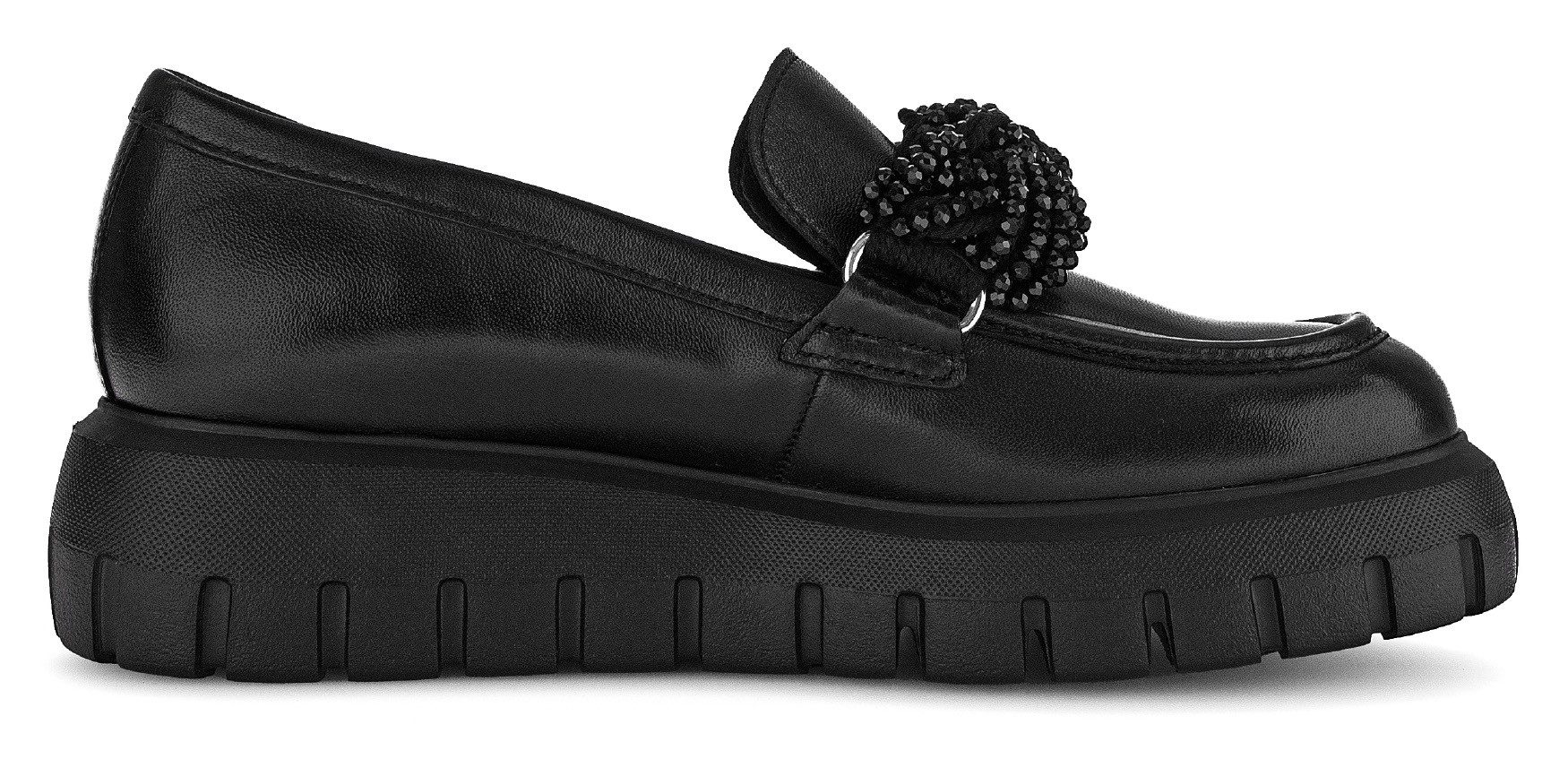 Gabor Loafers , slipper, instapschoen, lage schoen met decoratief gevlochten sluiting