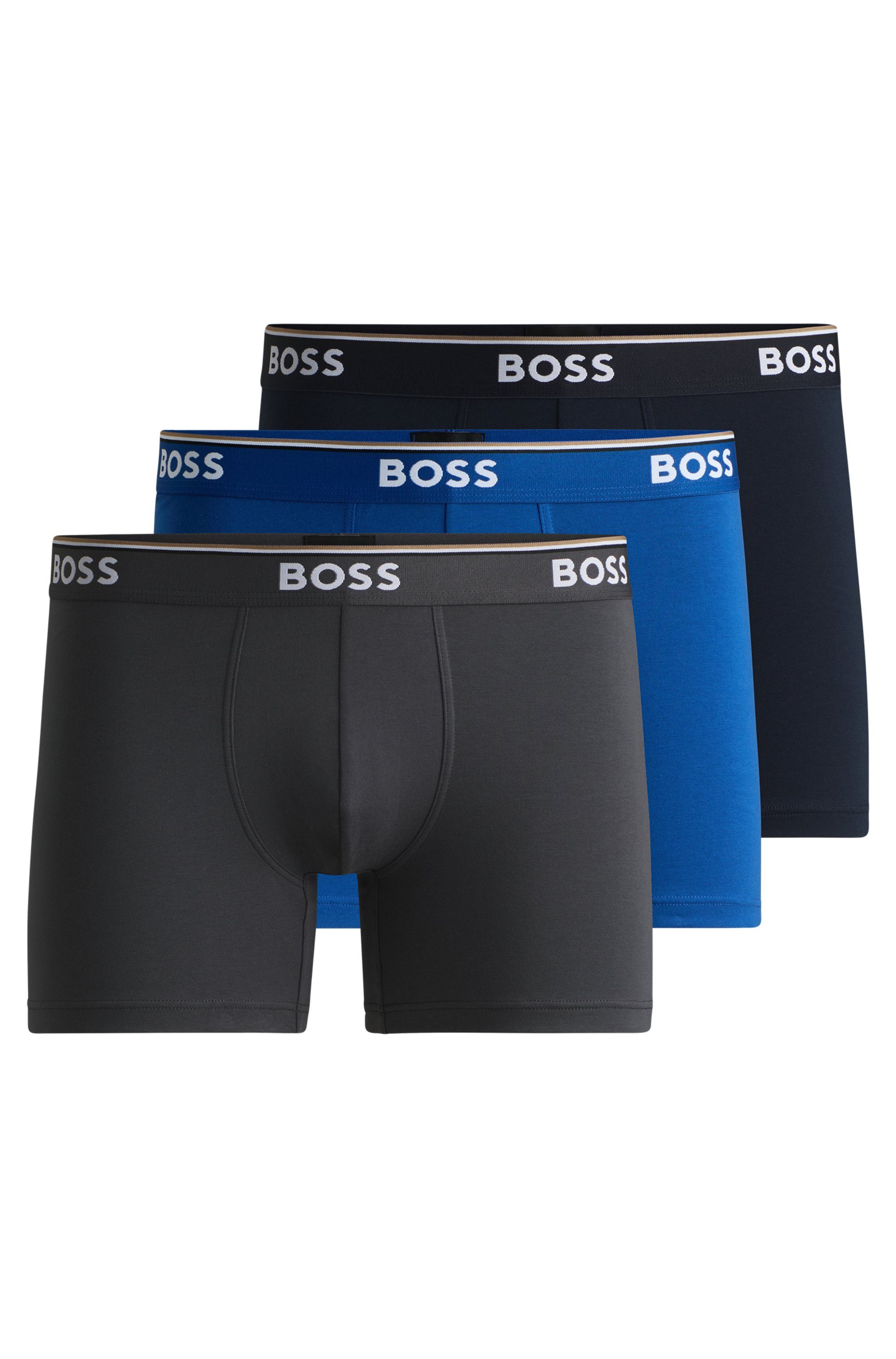 BOSS Lange boxershort BRIEF 3 PACK met in kleur bijpassende weefband (3 stuks)