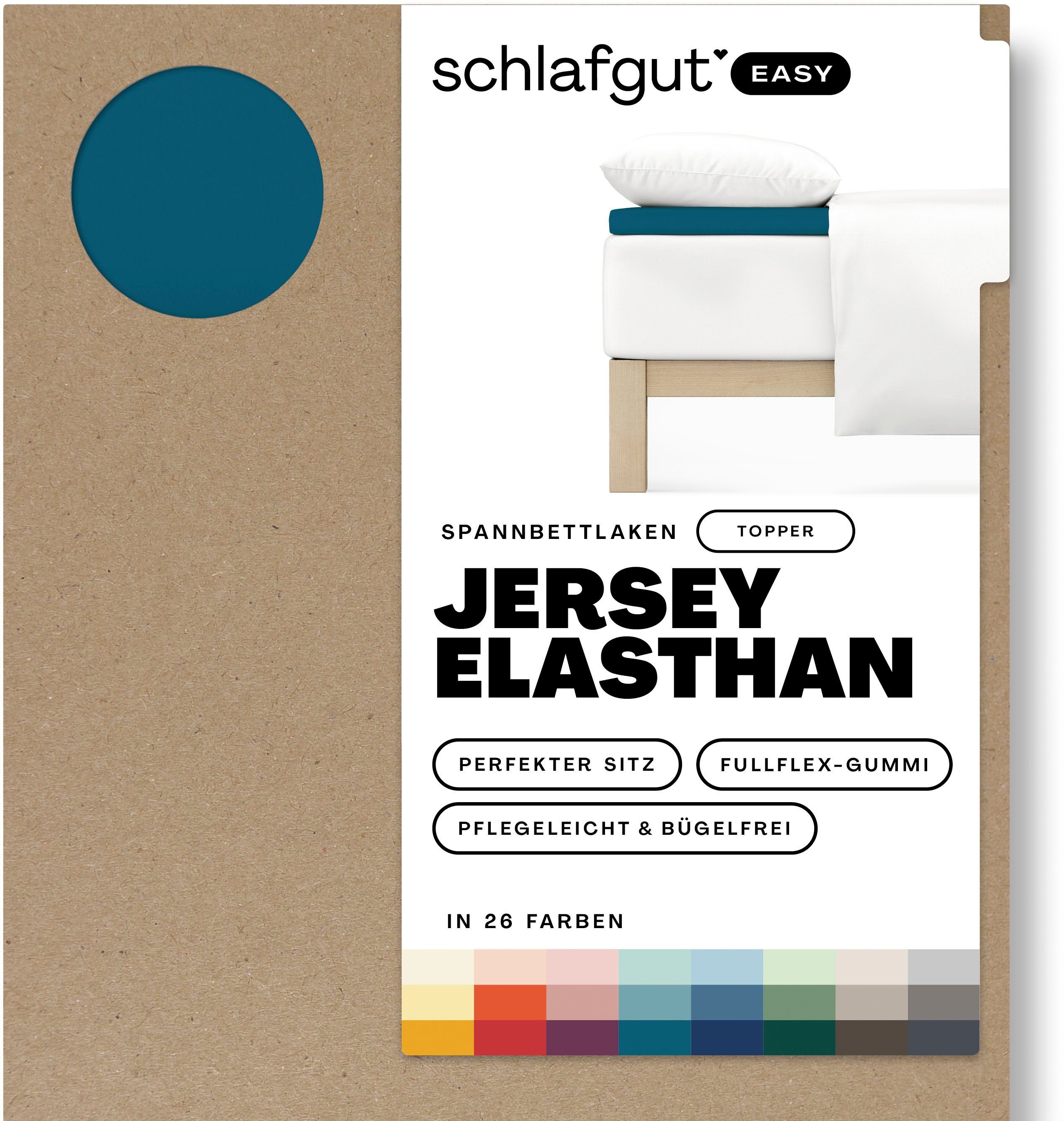 Schlafgut Hoeslaken EASY jersey elastaan topper (1 stuk)
