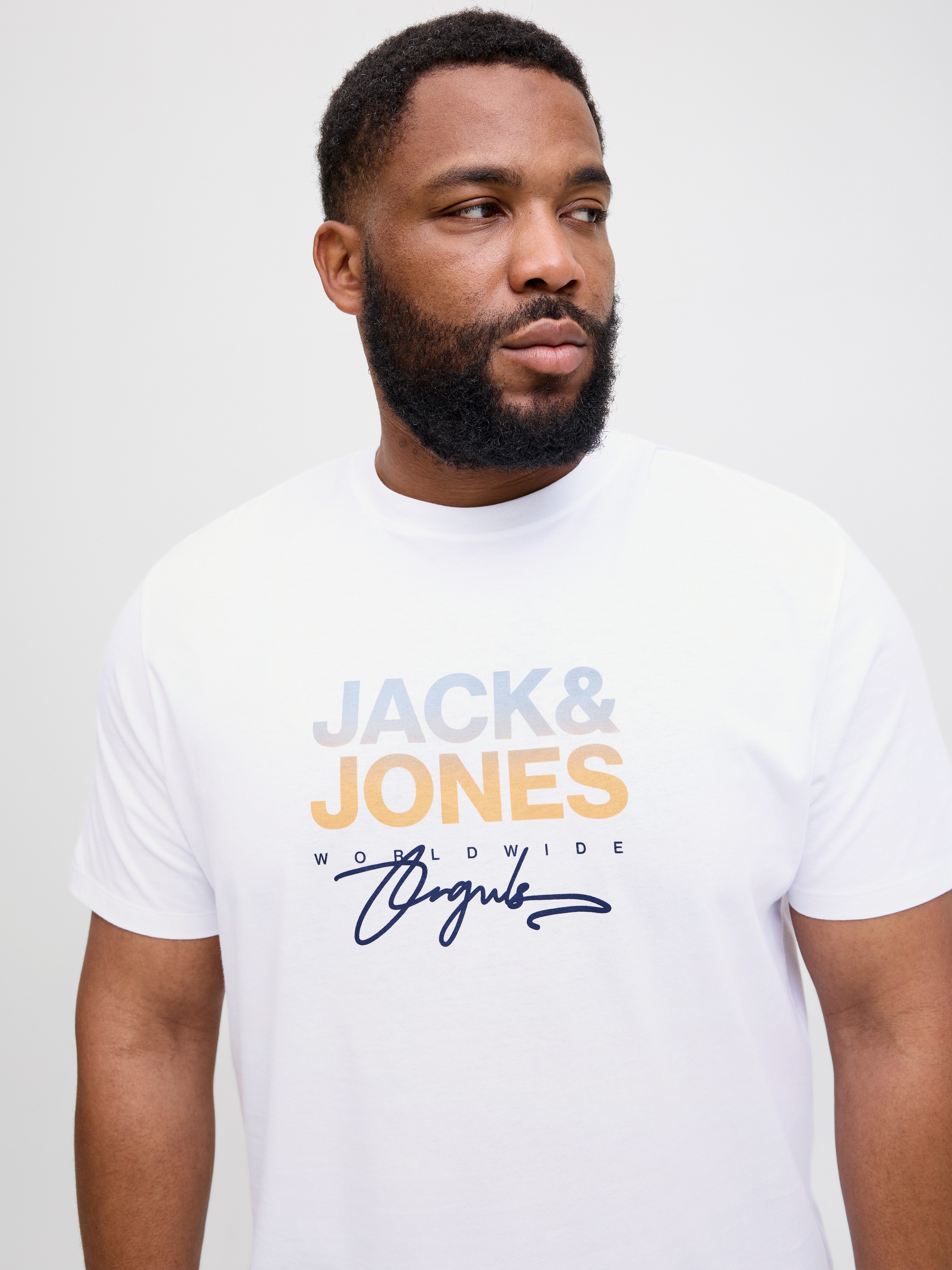 Jack & Jones PlusSize Shirt met print JORCANGGU TEE SS CREW NECK FST PLS