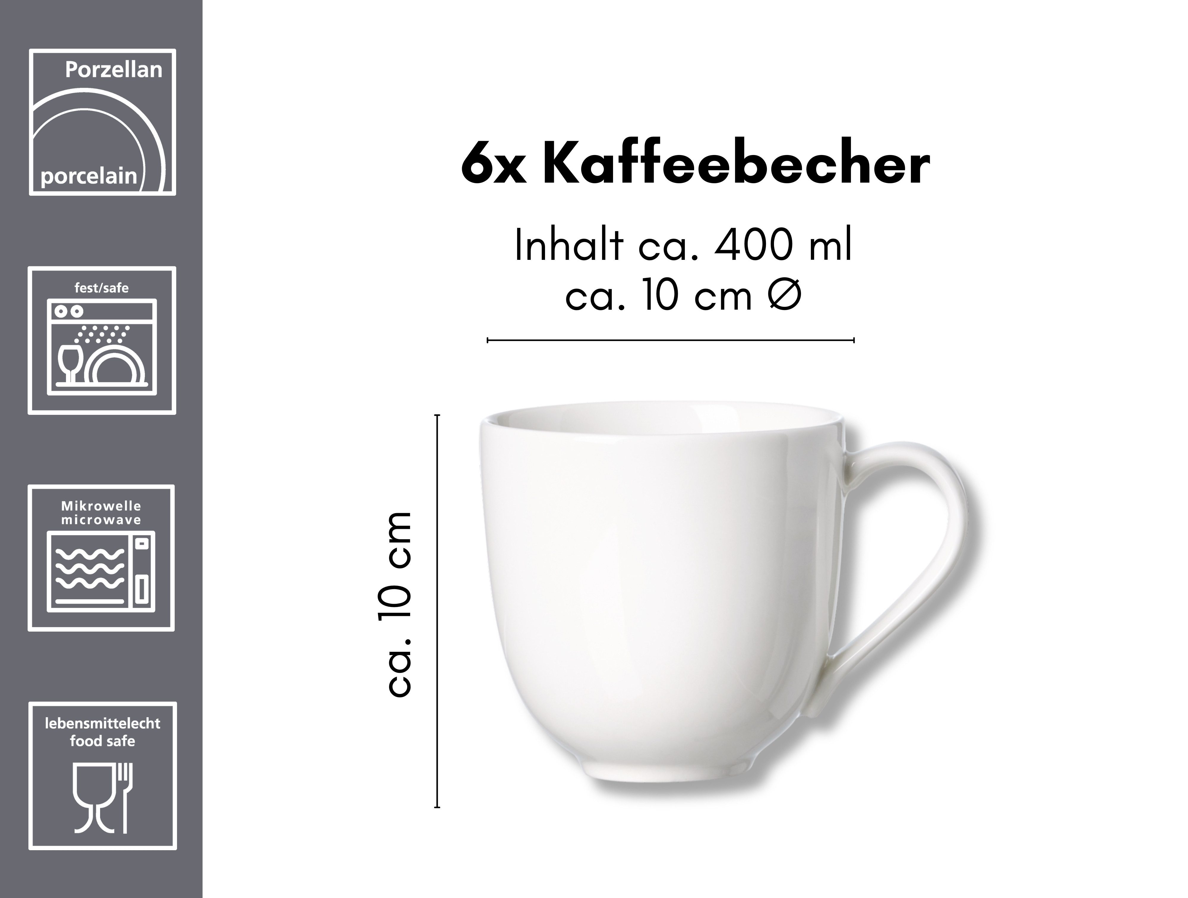 Ritzenhoff & Breker Beker Skagen 6-delig, tijdloos moderne esthetiek, 400 ml (set, 6-delig)