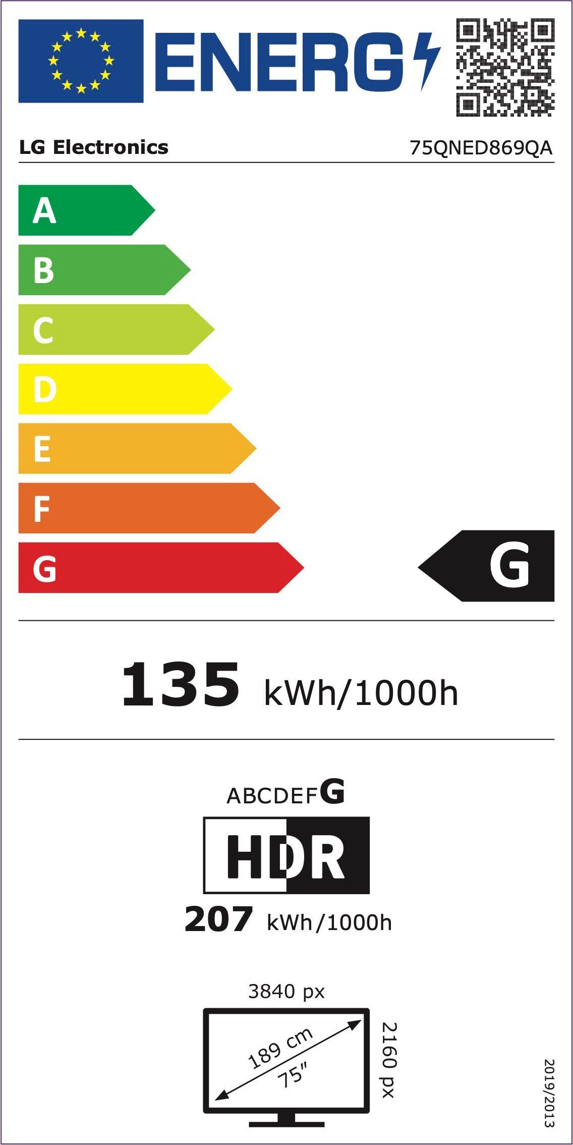 LG QNED-tv 75QNED869QA, 189 cm / 75", 4K Ultra HD, Smart TV
