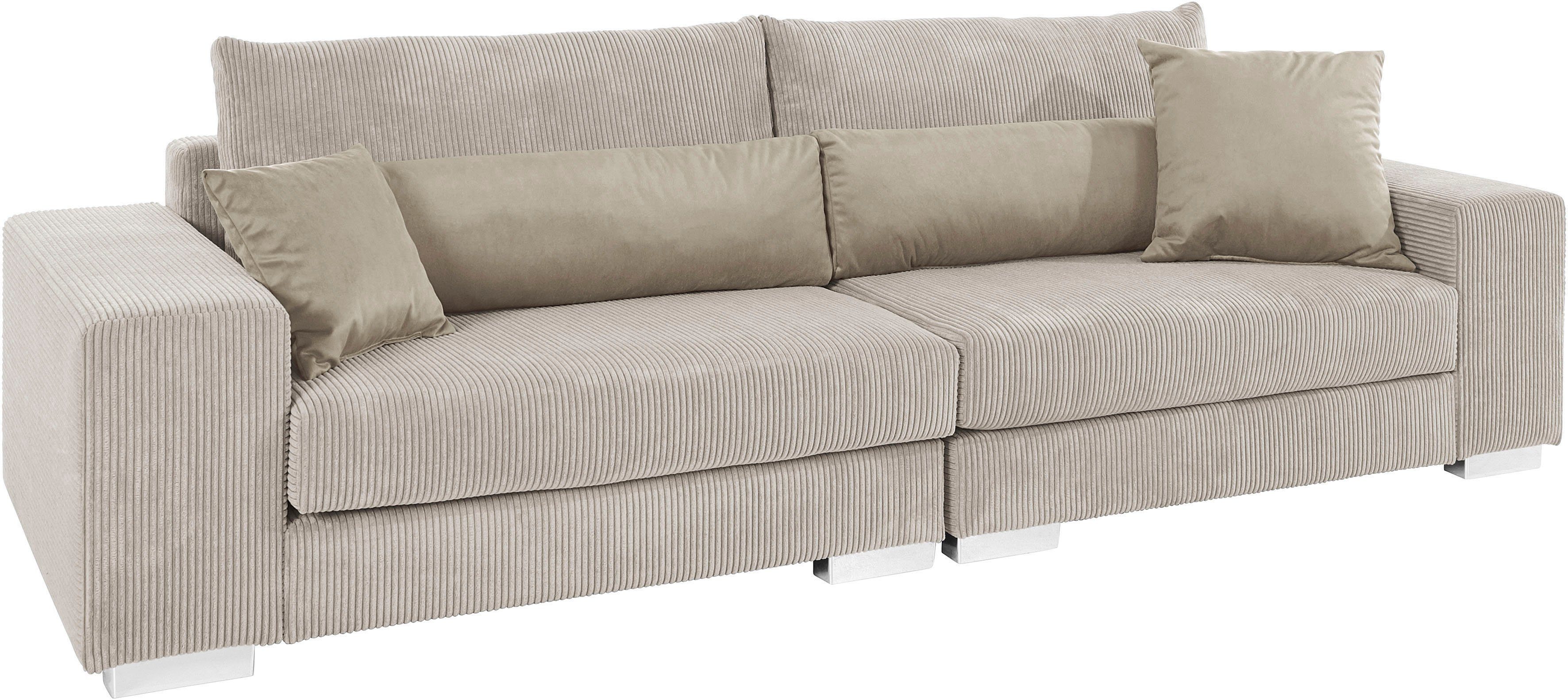 Home affaire Megabank VASCO Breedte 277 cm, inclusief 6-delige kussenset, van cord