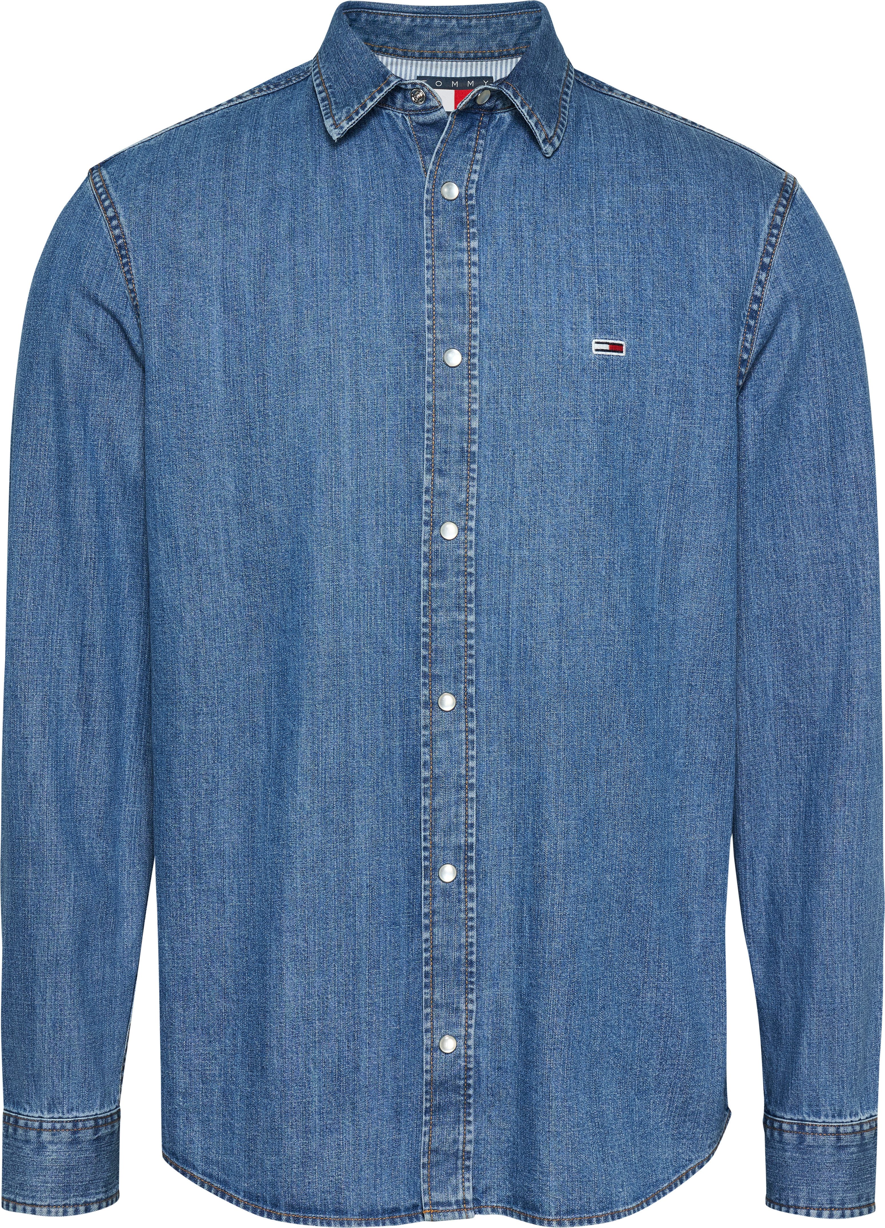TOMMY Jeans overhemd RGLR FIT SHIRT MID BLUE
