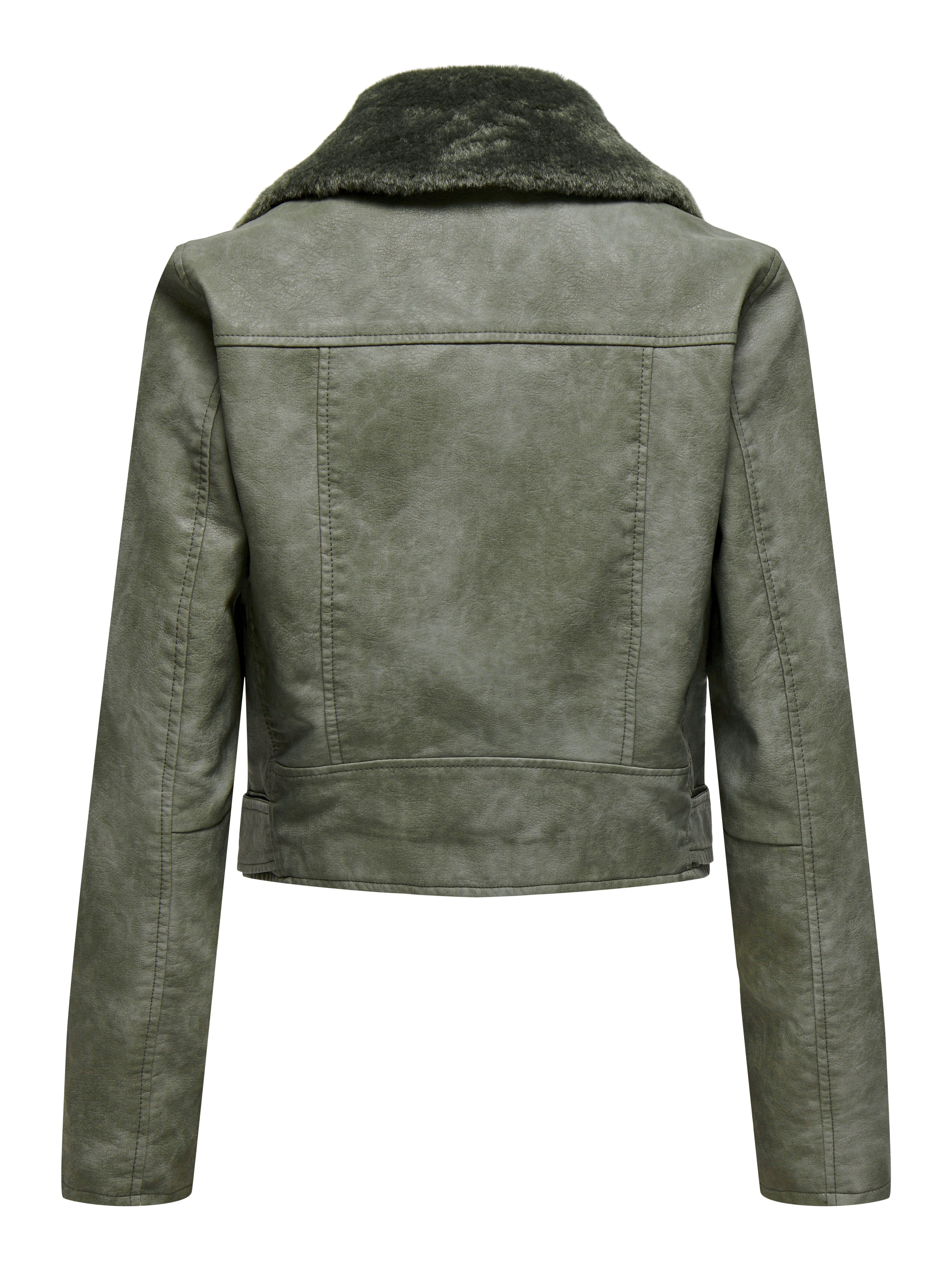Only Imitatieleren jack ONLMACY WASHED BIKER CC OTW