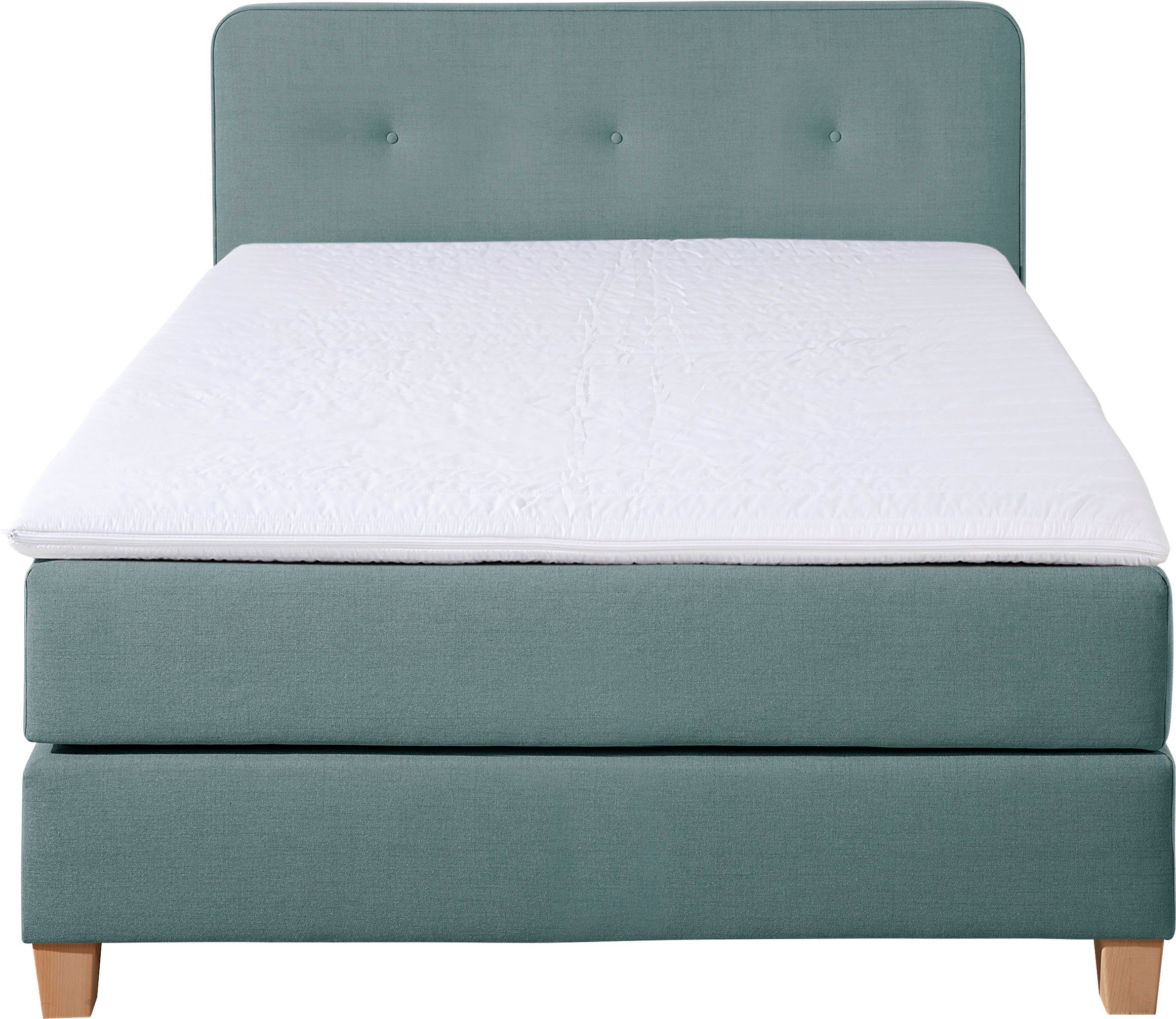 Home affaire Boxspring Fargo inclusief topper, in 3 soorten matrassen, in fluweel of structuurstof