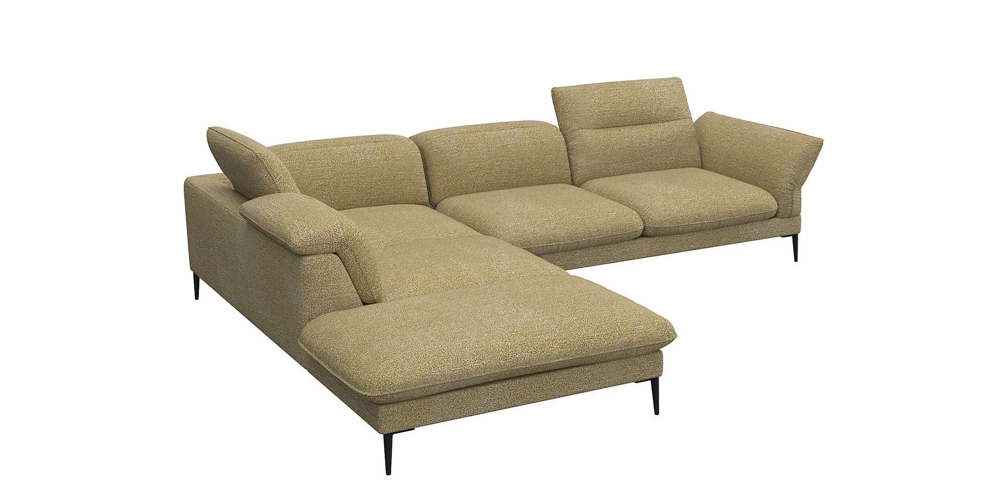 FLEXLUX Hoekbank Salino, functie-sofa met ottomane, relaxsofa, hoekbank Bank met arm- en hoofdeinde verstellingen, koudschuim & staalgolven