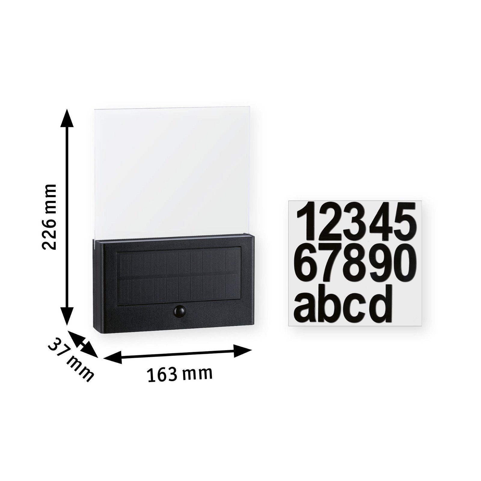 Paulmann Led-wandlamp voor buiten Solar Huisnummerlamp Neda IP44 2200K 18lm Antraciet (1 stuk)
