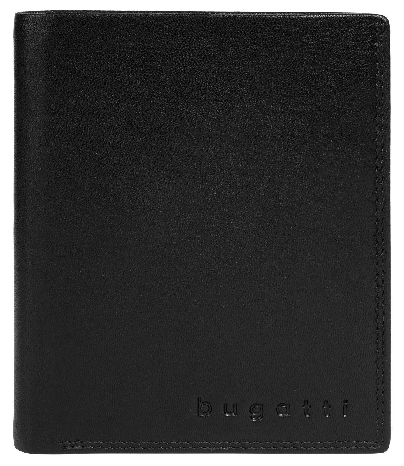 Bugatti Portemonnee Doppio echt leder unisex portemonnees maat 12 cm zwart