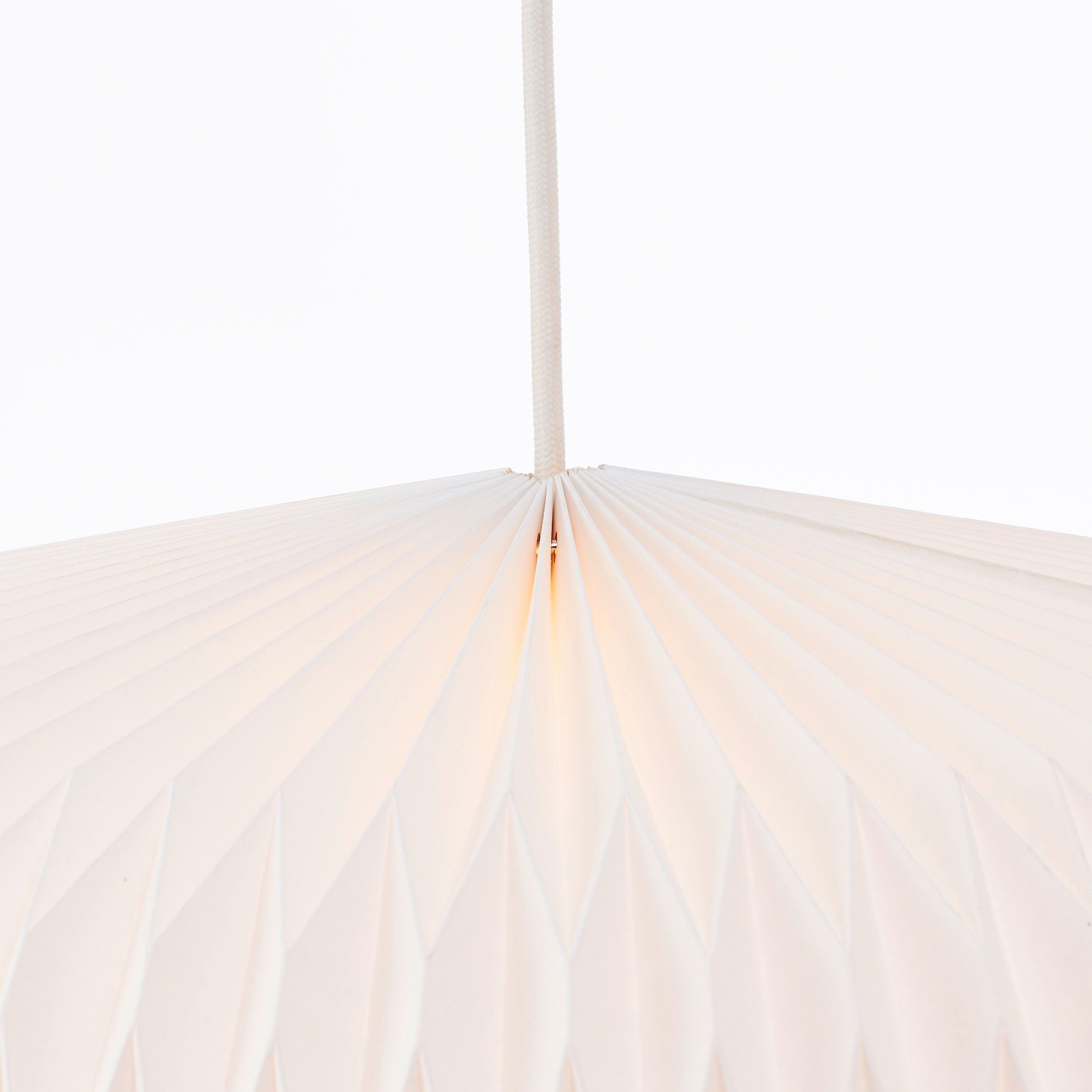Brilliant Leuchten Hanglamp JUNE Ø 44 cm, 151 cm hoogte, E27, inkortbaar, papier/metaal, wit
