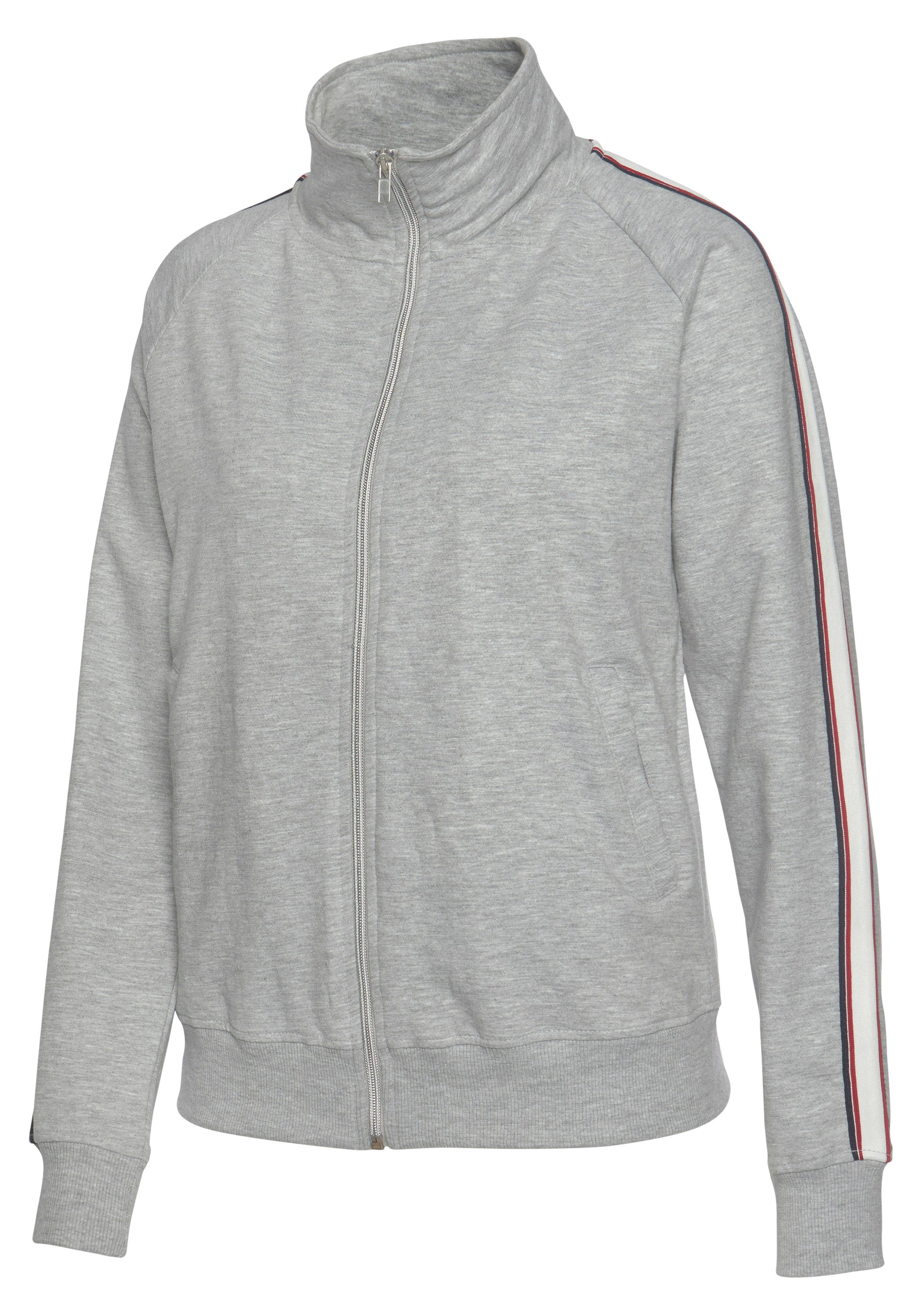 H.I.S Sweatvest met gestreept tape op de mouwen, loungewear, loungepak