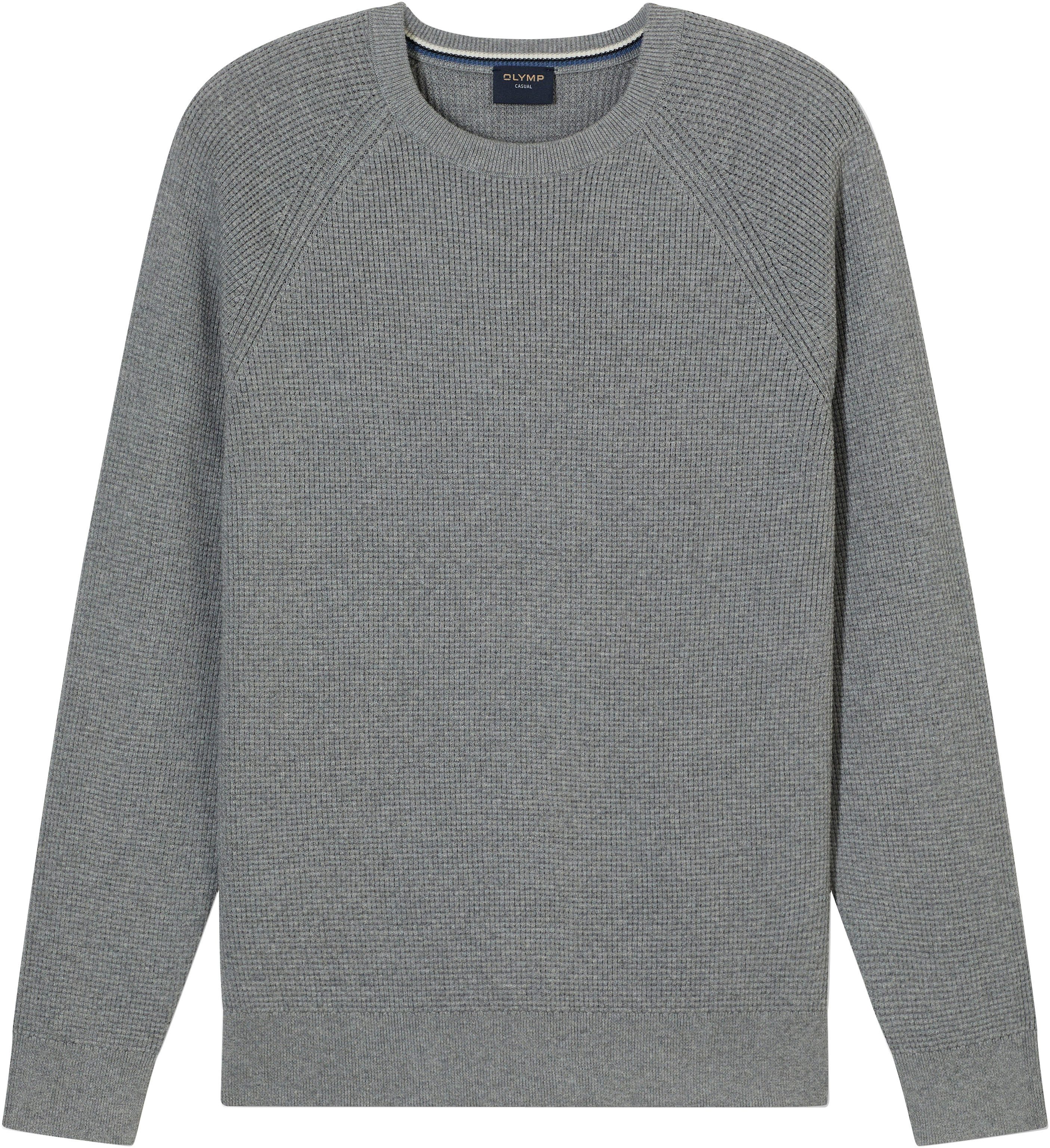 OLYMP Trui met ronde hals Waffle Structure Ronde hals, casual, effen, regular fit
