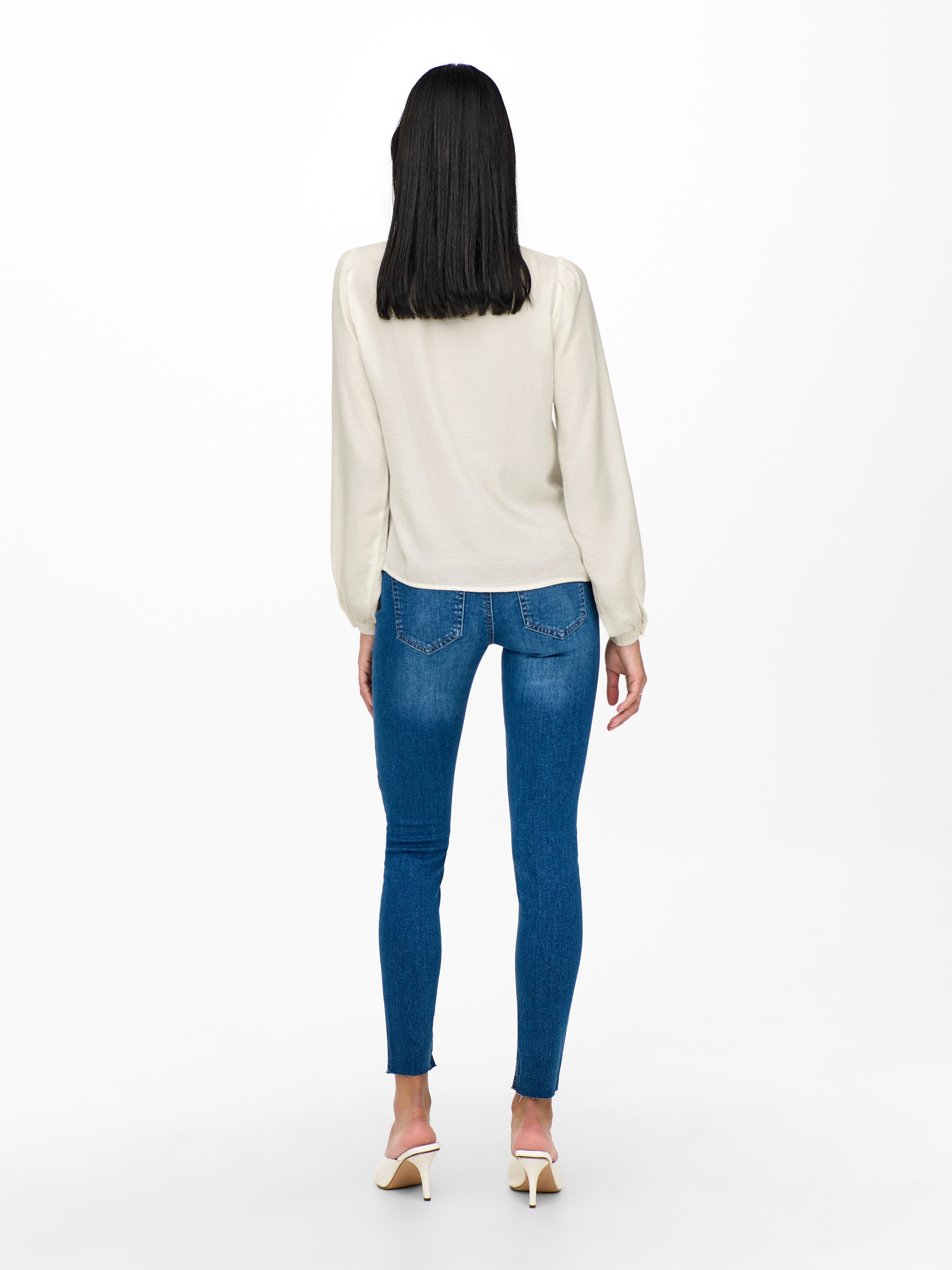 JDY Blouse met ruches JDYELLIS L/S LACE SHIRT WVN NOOS