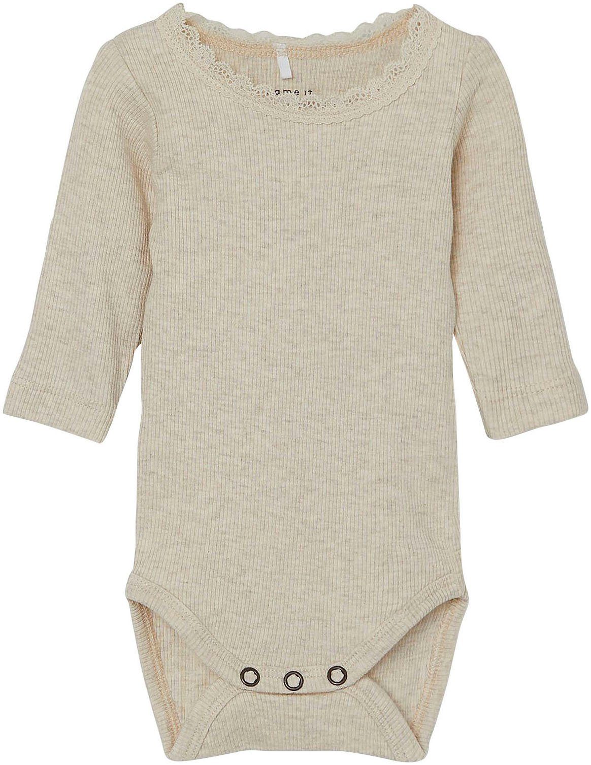 Name It Body NBFKAB LS BODY NOOS meisjes rompertjes maat 62 beige