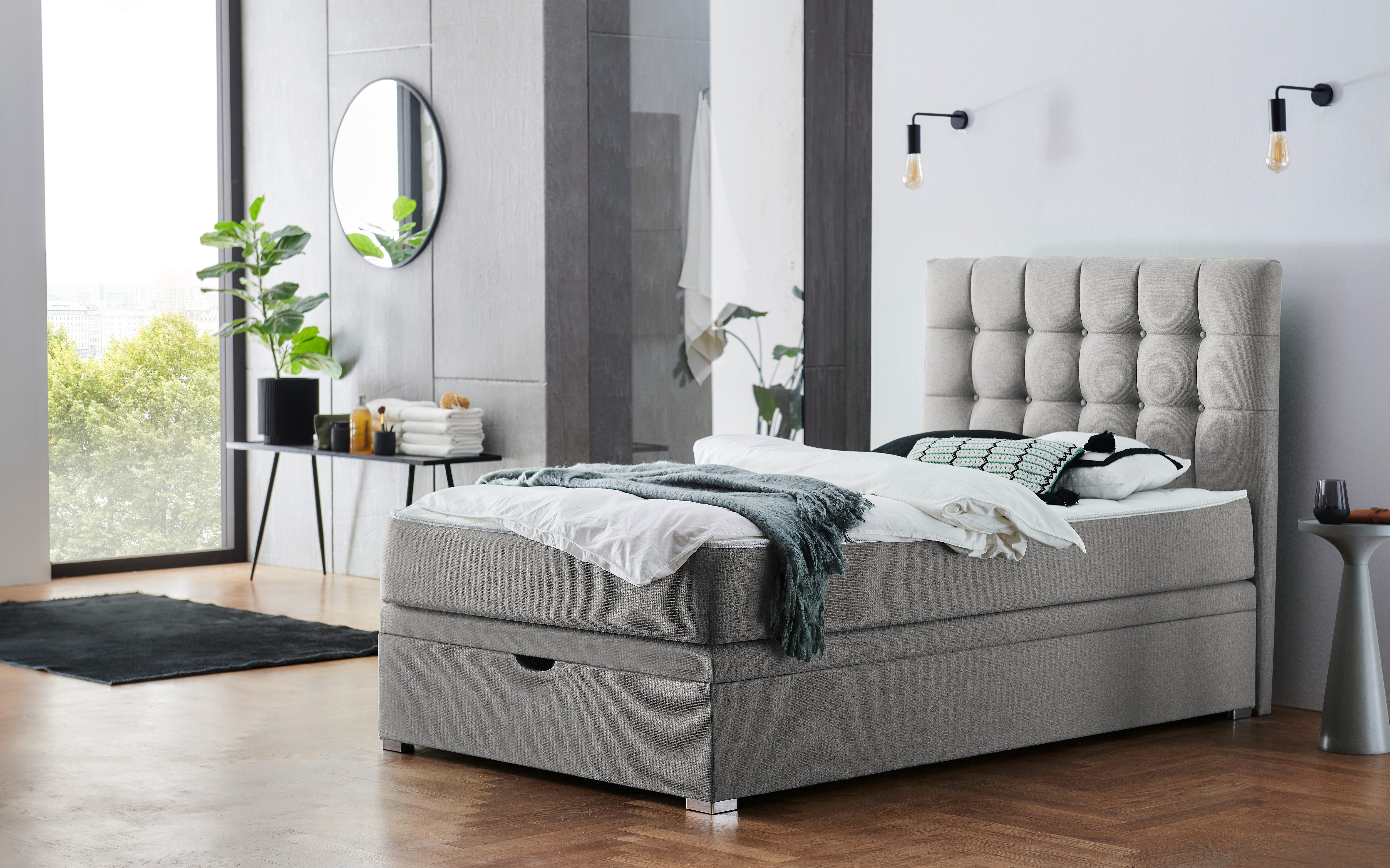 ATLANTIC home collection Boxspring Riona, uitbreidbaar naar een dubbel- en familiebad keuze uit 120x200cm pocketveringmatras of zonder matras