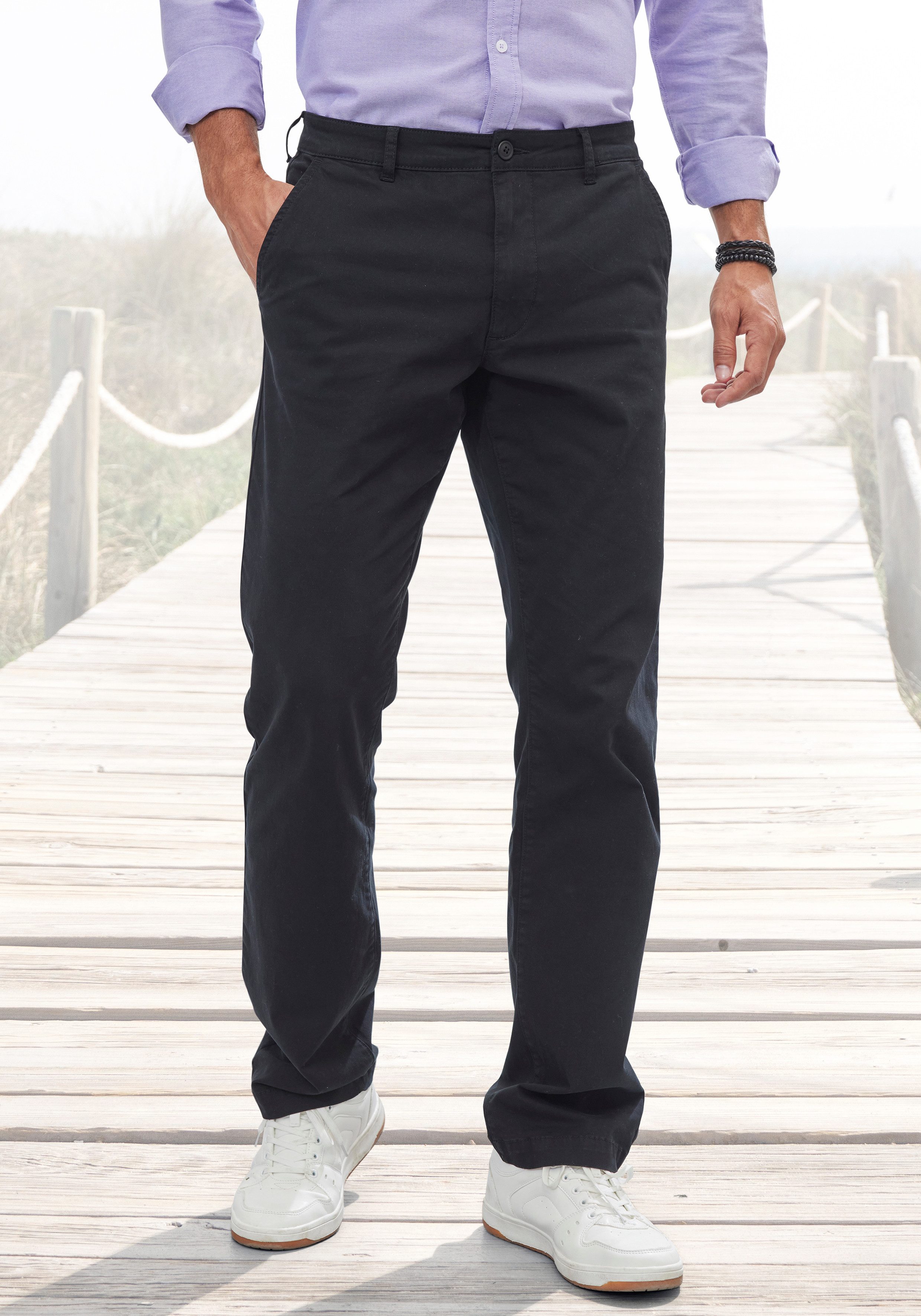 H.I.S Chino Straight fit elastische katoenkwaliteit