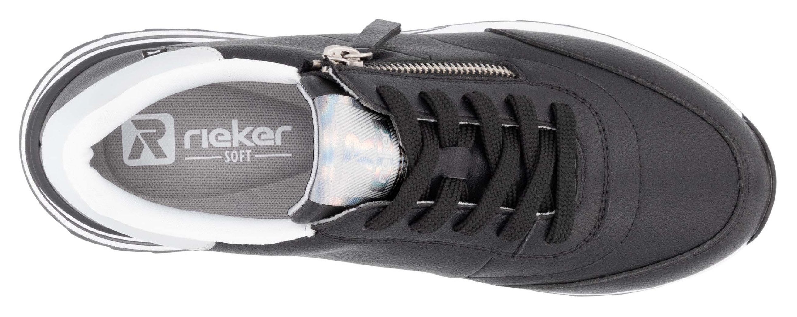 RIEKER Sport Plateausneakers , vrijetijdsschoen, lage schoen, veterschoen in smalle vorm