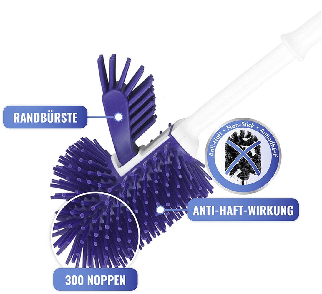 Maximex Toiletset Hygiëne-set WC-borstelhouder, toiletborstels met randborstel en anti-aanbakwerking (2-delig)