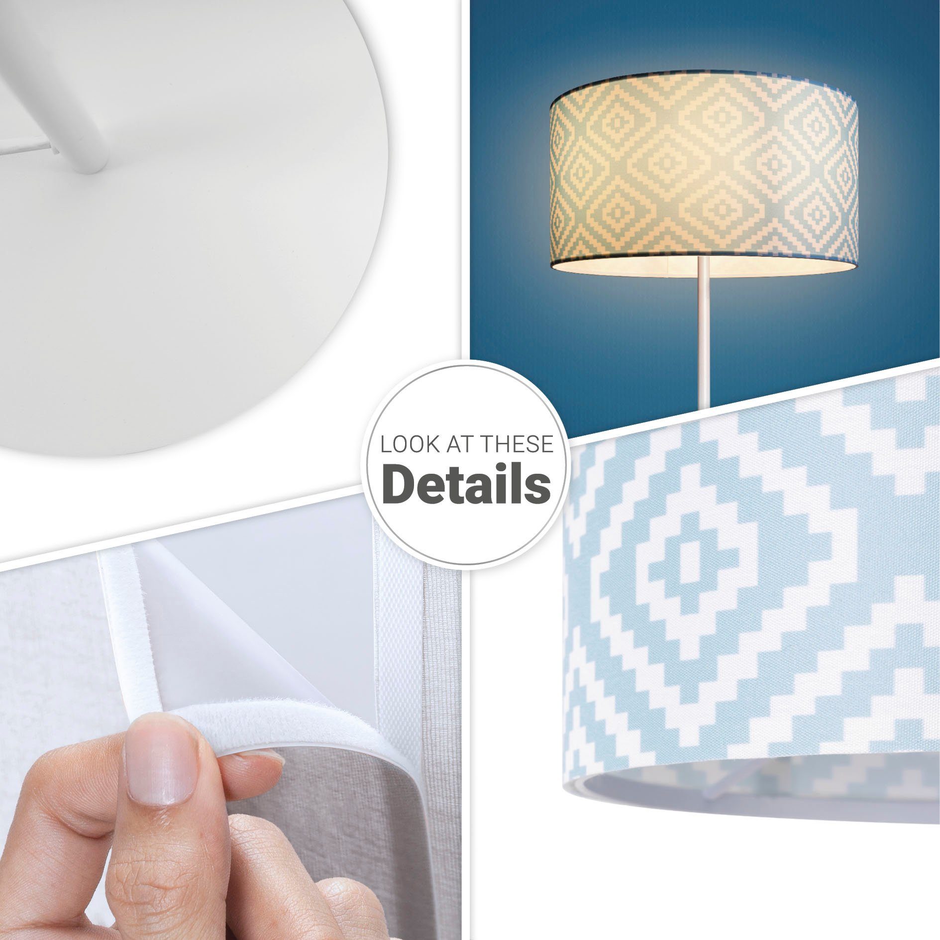 Paco Home Staande lamp Luca Stella Vloerlamp stoffen lampenkap retro vintage E27 textielkap