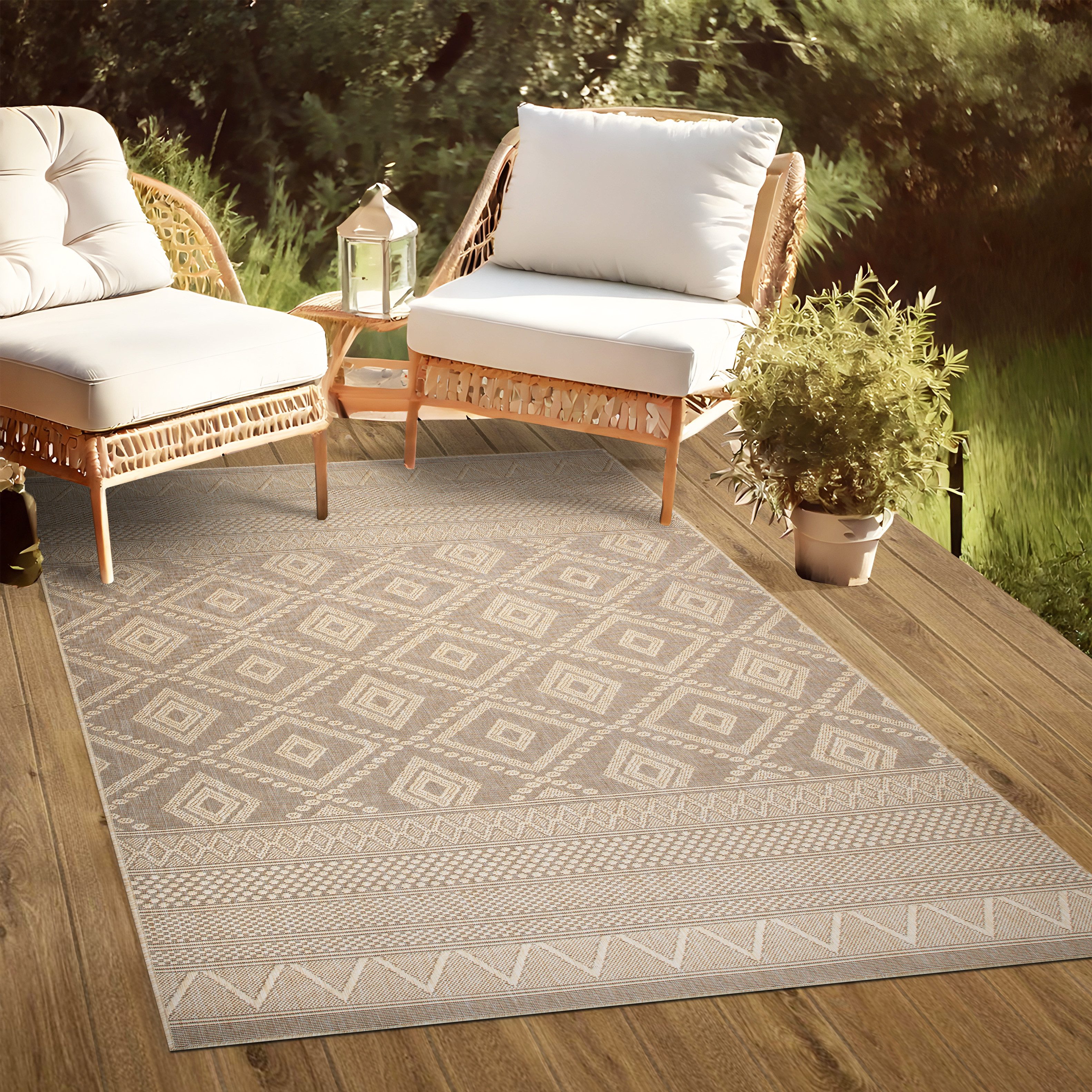 my home Vloerkleed Toronto is ook als loper verkrijgbaar Geschikt voor binnen en buiten, sisal-look, weerbestendig & uv-bestendig, boho