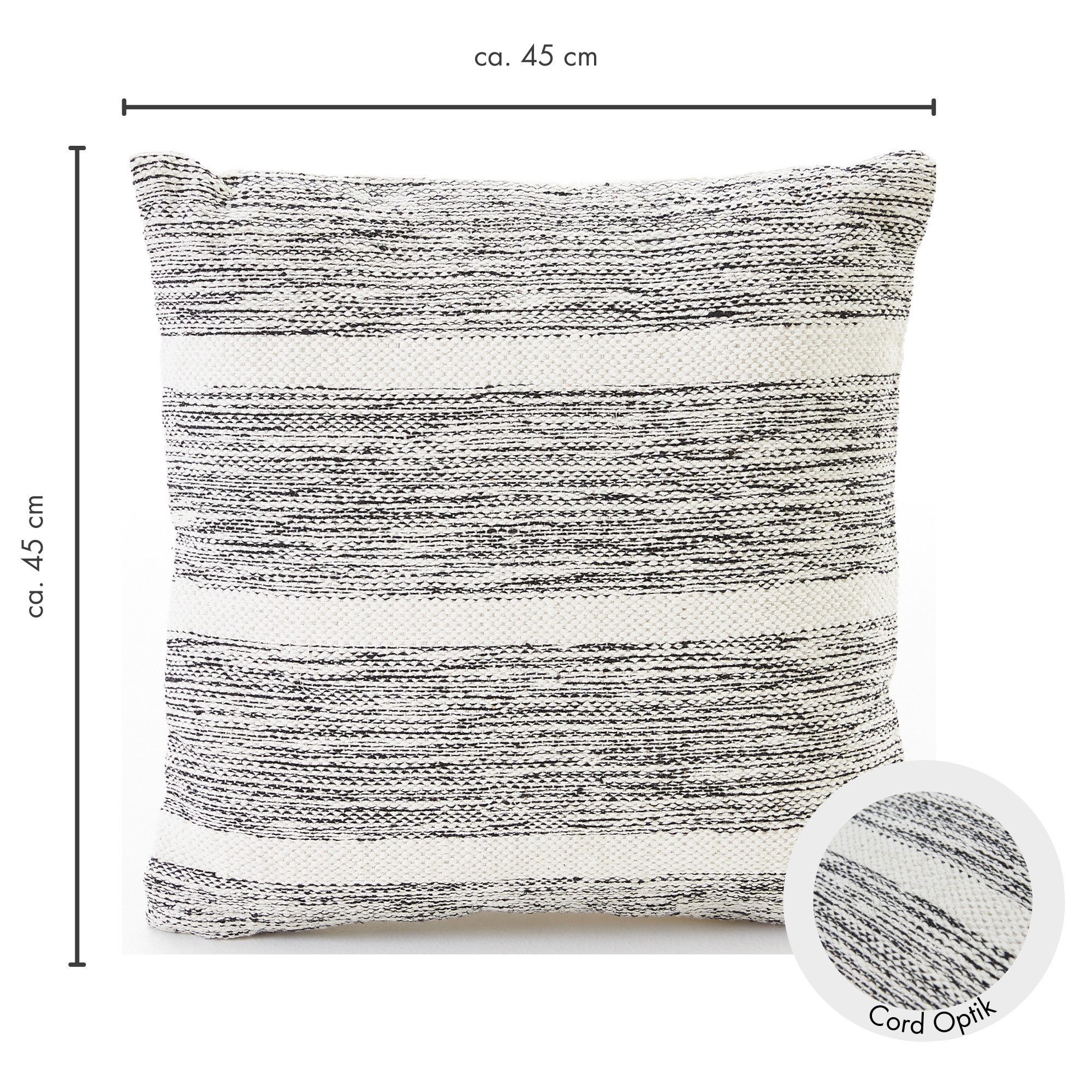 Andiamo Sierkussen Malena Etnisch patroon, bankkussen, kussenhoes met vulling, vierkant, 45x45 cm (1 stuk)