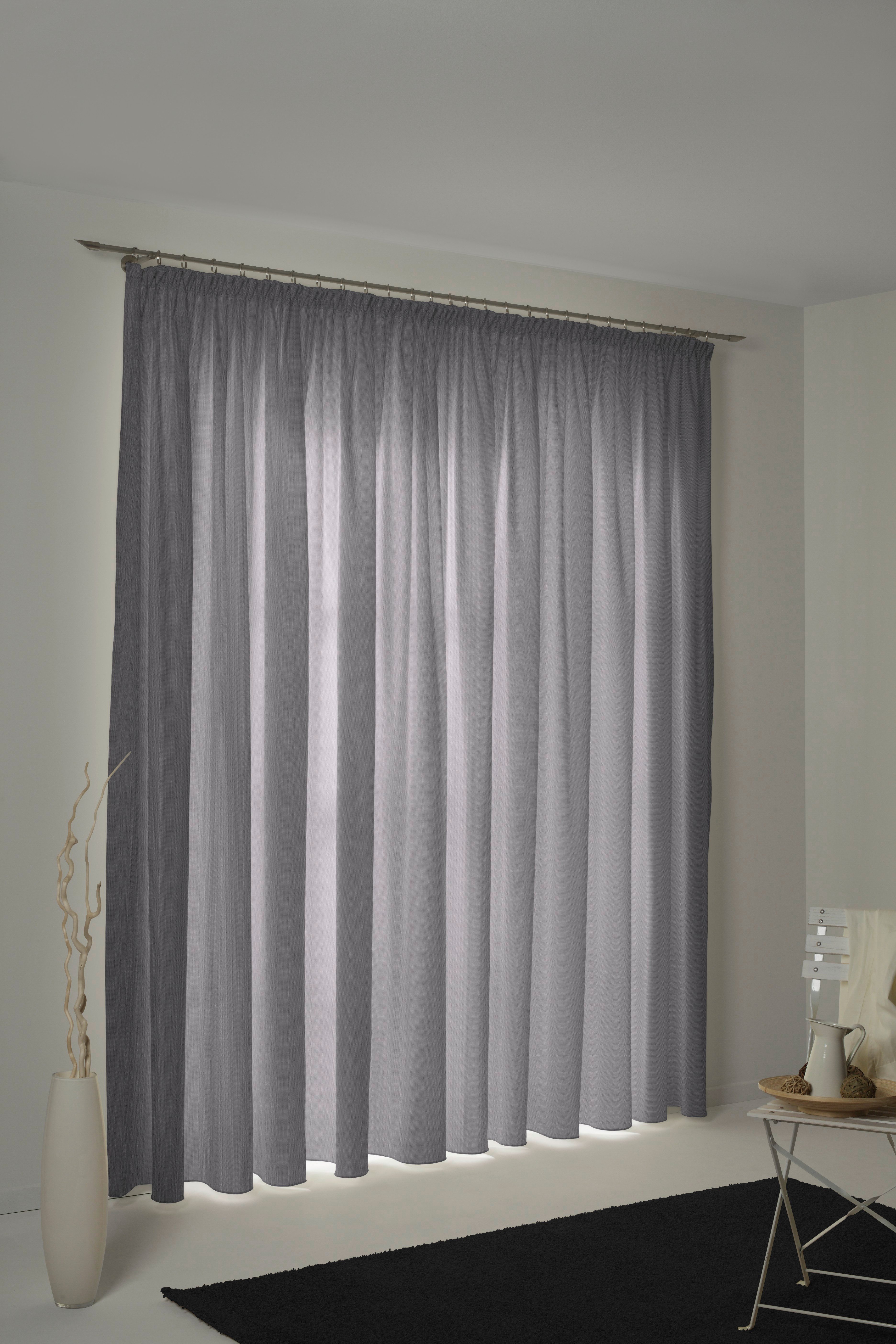 Wirth Gordijn WirthNatur dubbellaags (1 stuk) kant & klaar gordijnen maat hxb: 175x130 cm grijs