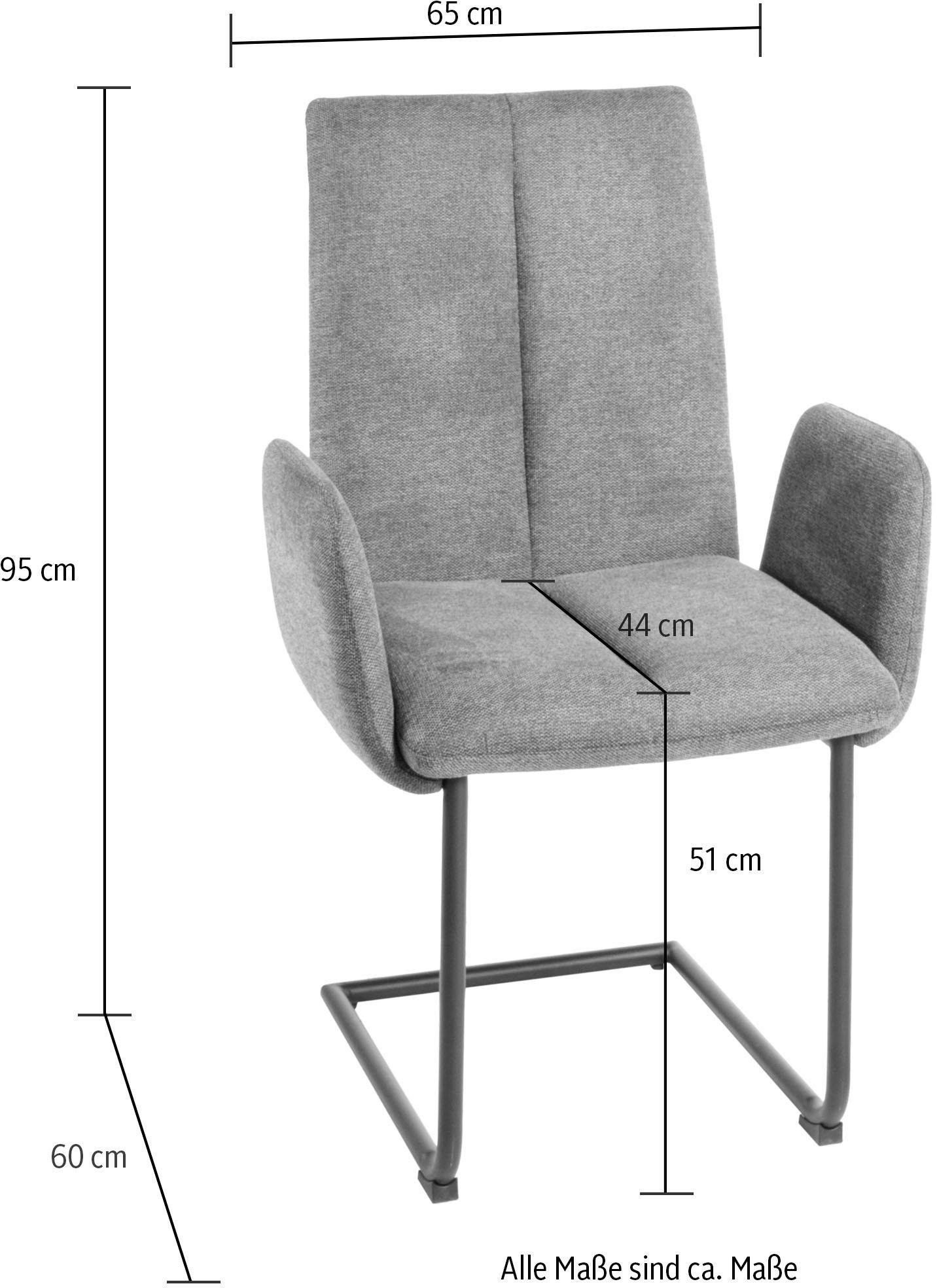 Duo Collection Eetkamerstoel Emmy sledestoel Stoel met armleuningen, met glijders voor de veiligheid, 110 kg belastbaar (set, 4 stuks)