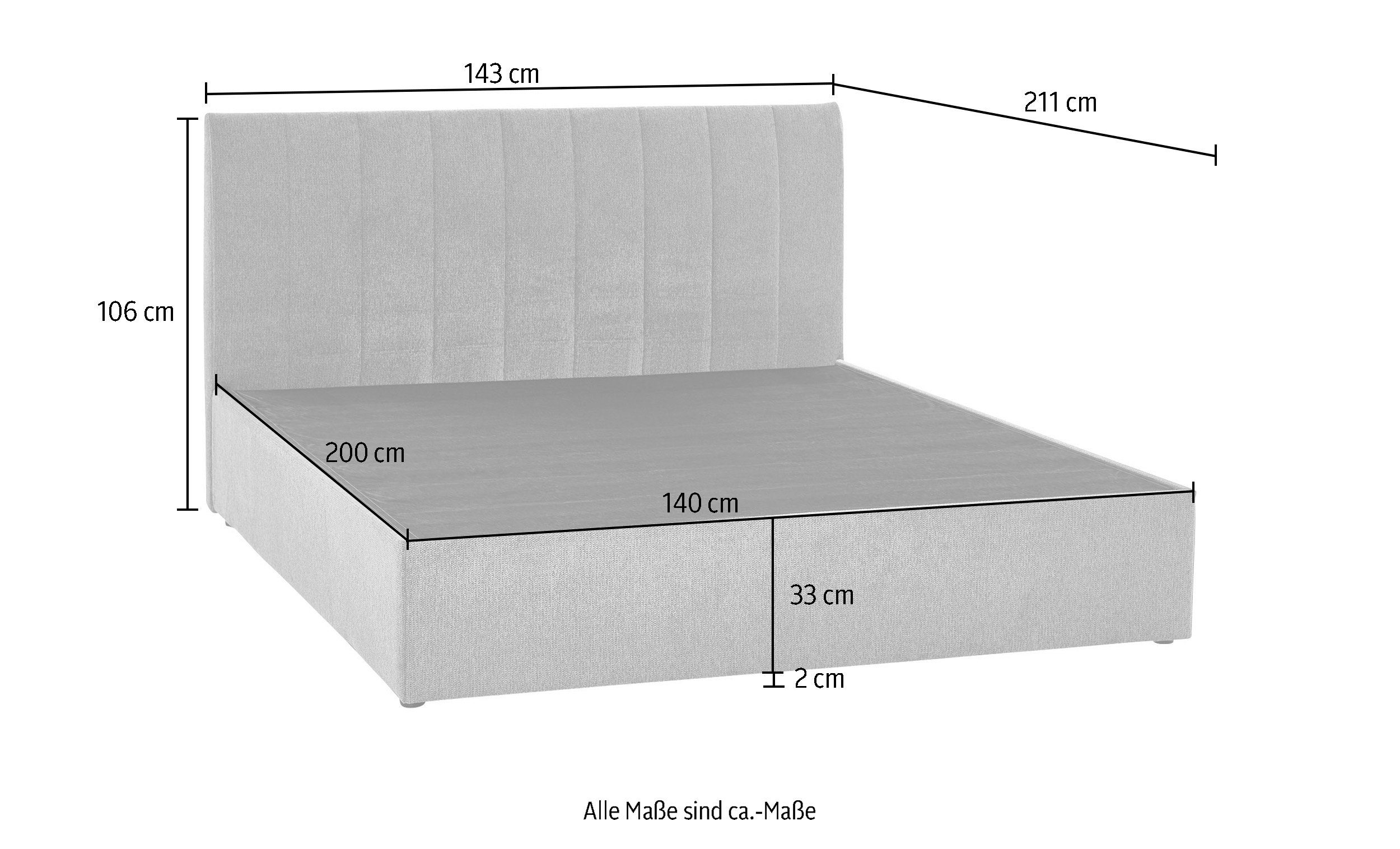 ATLANTIC home collection Boxspring Alva optioneel met matras en matrastopper