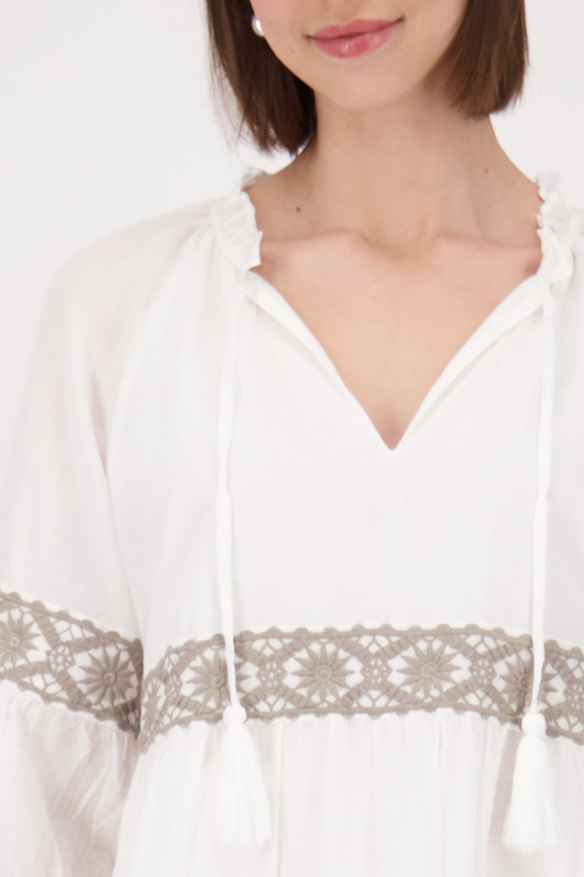 Monari Blousejurk met contrastkleurige kant