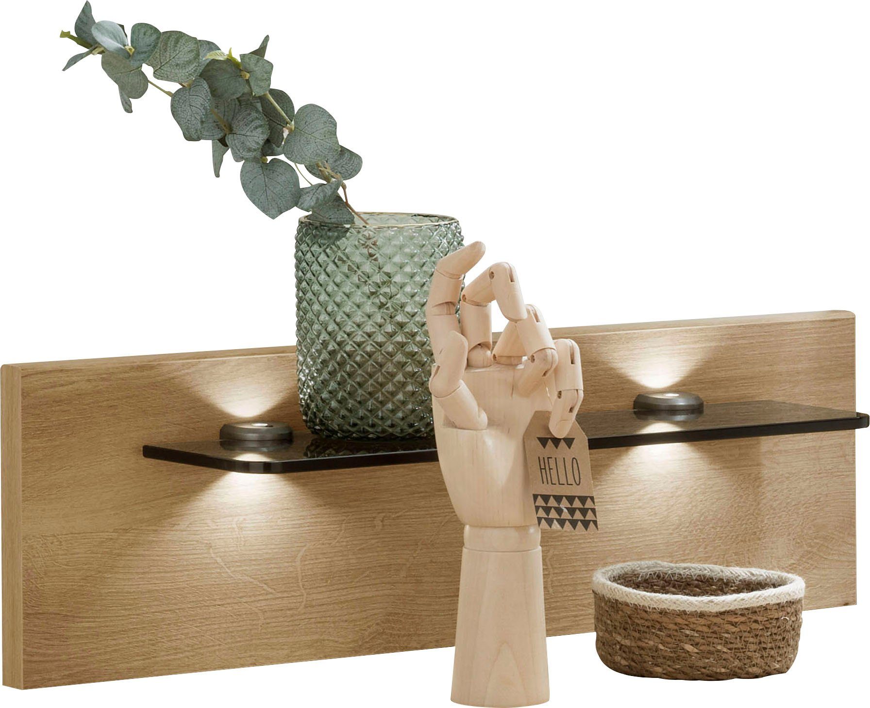 WIEMANN Opzetpaneel Quito optioneel met verlichting nachtkastjes maat 60 cm x 20 cm x 12 cm beige
