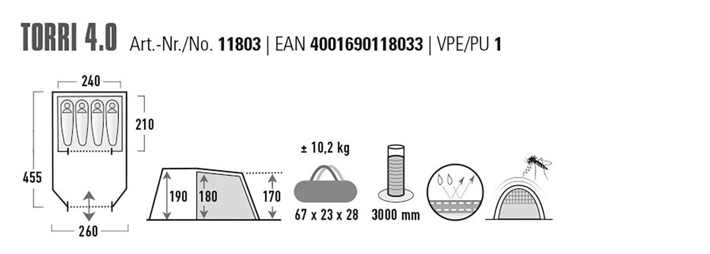 High Peak Tunneltent Torri 4.0