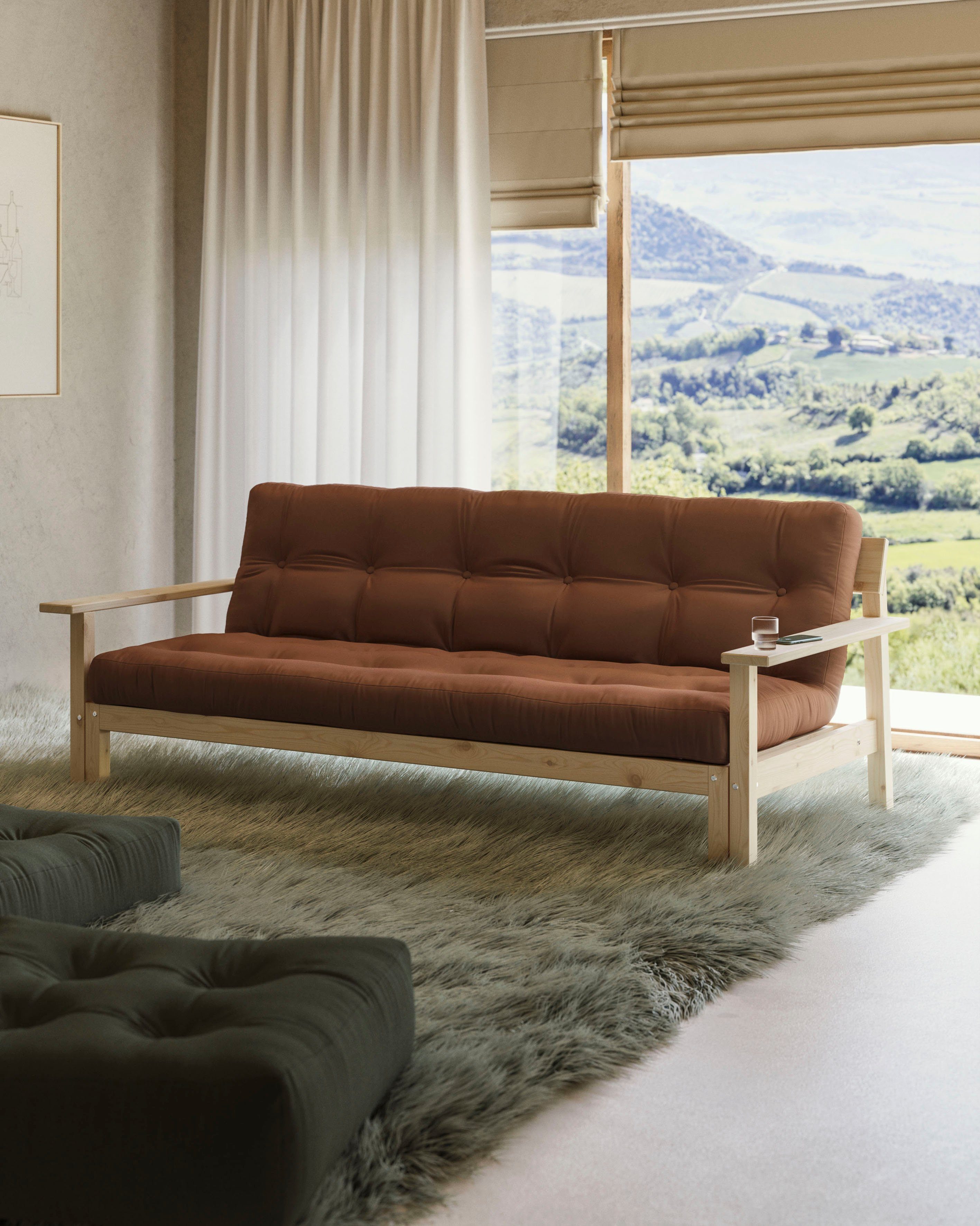 Karup Slaapbank Unwind Met houtstructuur, incl. futonmatras, ligoppervlak 130x190 cm