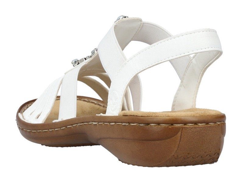 Rieker Sandalen zomerschoen, sandaal, sleehak, met decoratieve steentjes