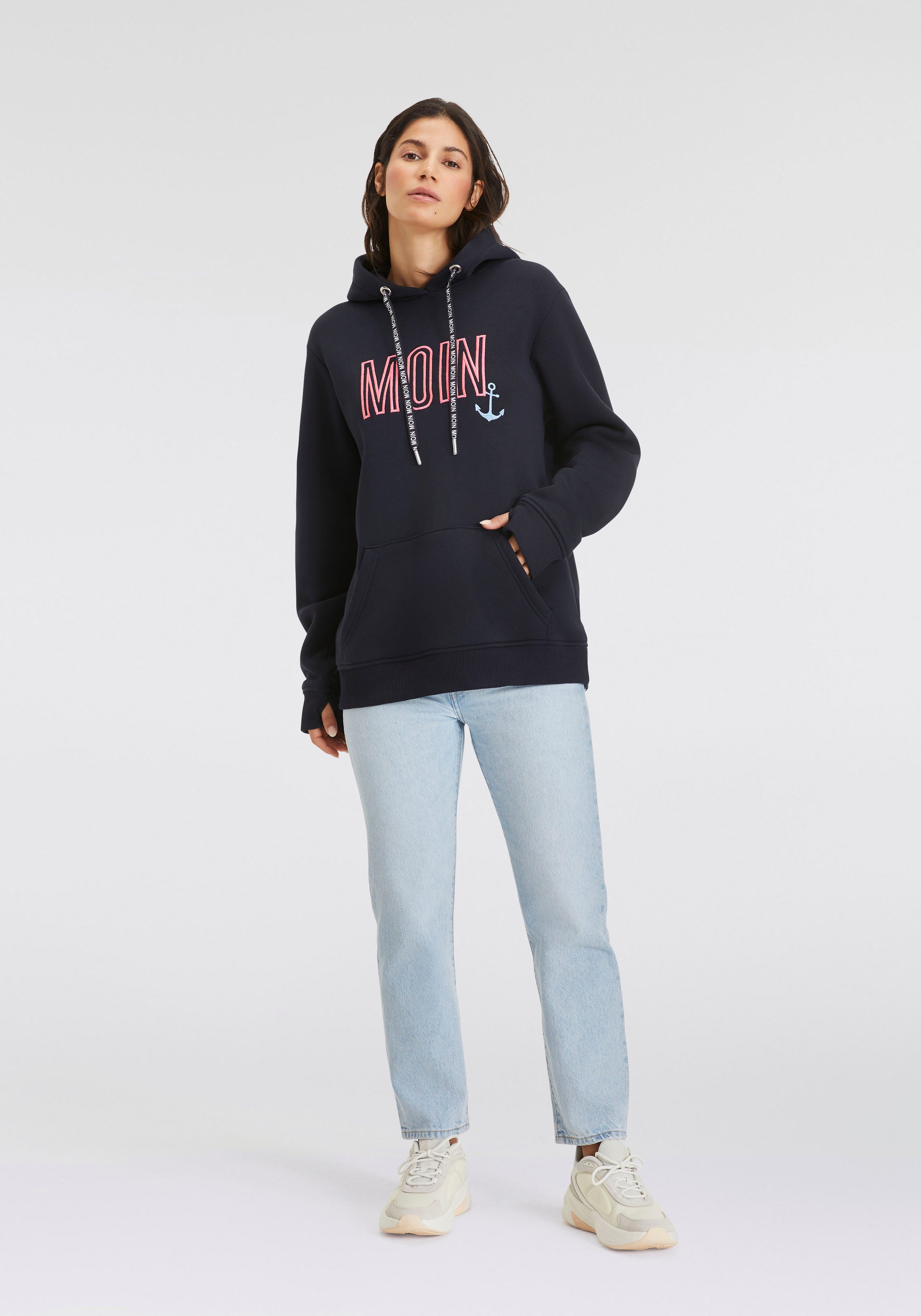 Zwillingsherz Hoodie Limited Edition met capuchon, geborduurd "moin" en ankerontwerp, exclusief bij otto