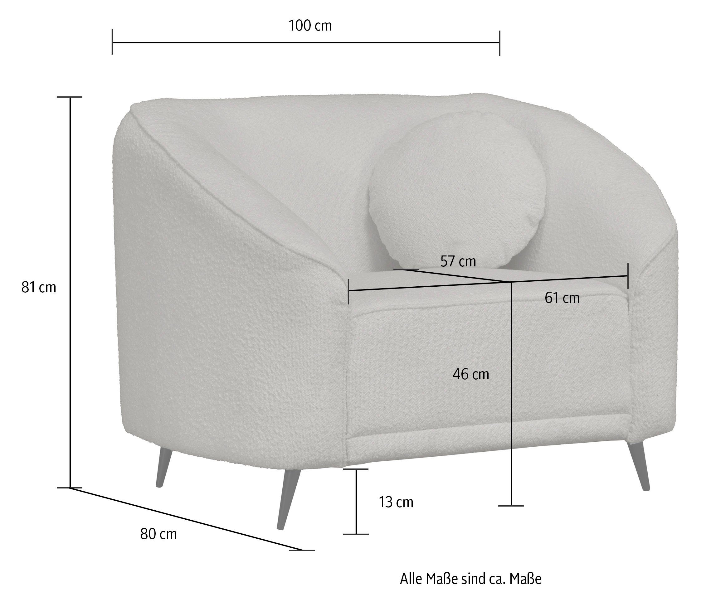 Leonique Fauteuil Ashly in 3 overtrekvarianten, bouclé, fluwelige look en zachte structuurstof.