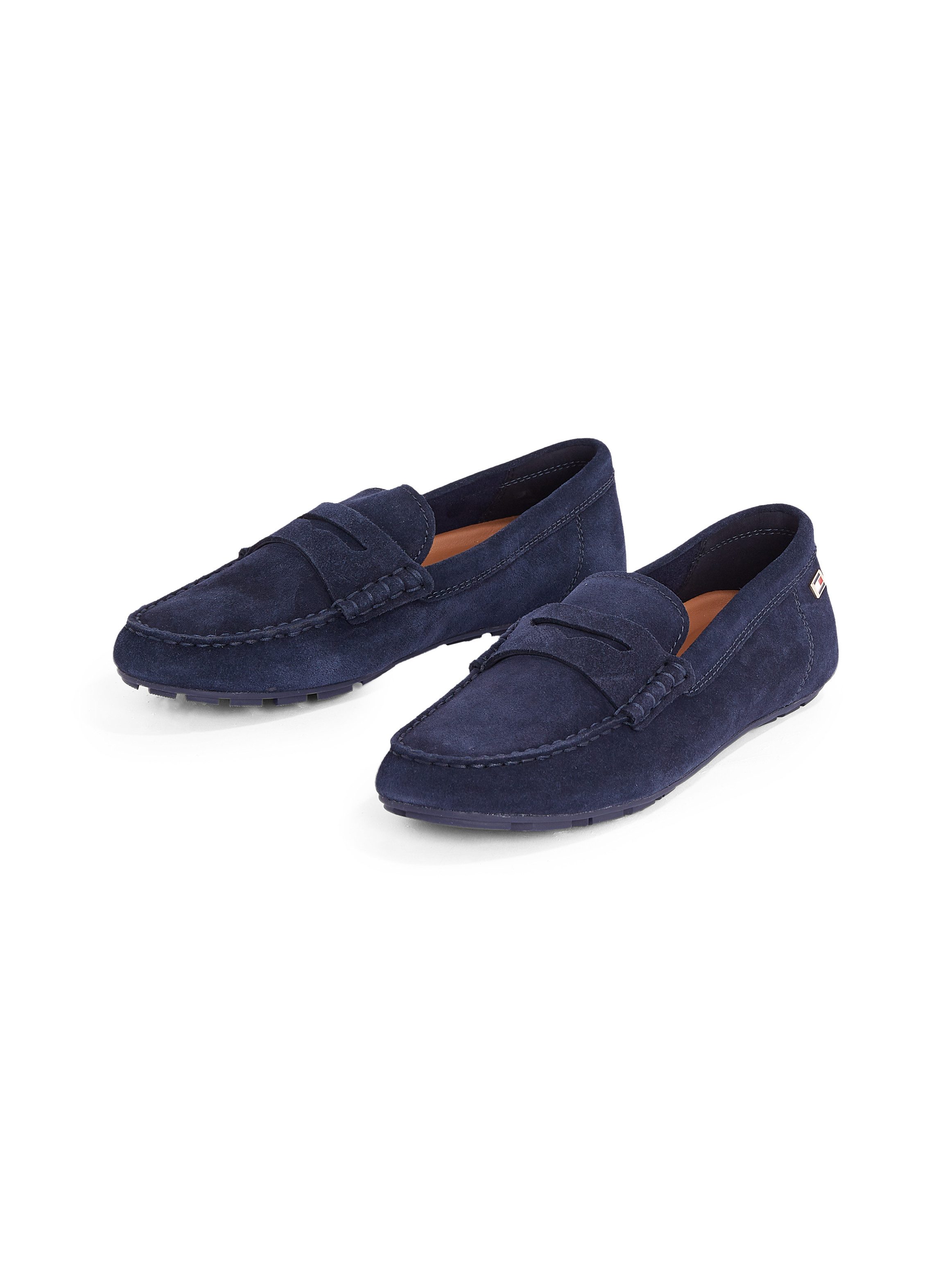 Tommy Hilfiger Instappers FLAG SOFT SUEDE DRIVER LOAFER , instapschoen, comfortabele schoen, moccasin, flats met modieuze decoratieve sluiting