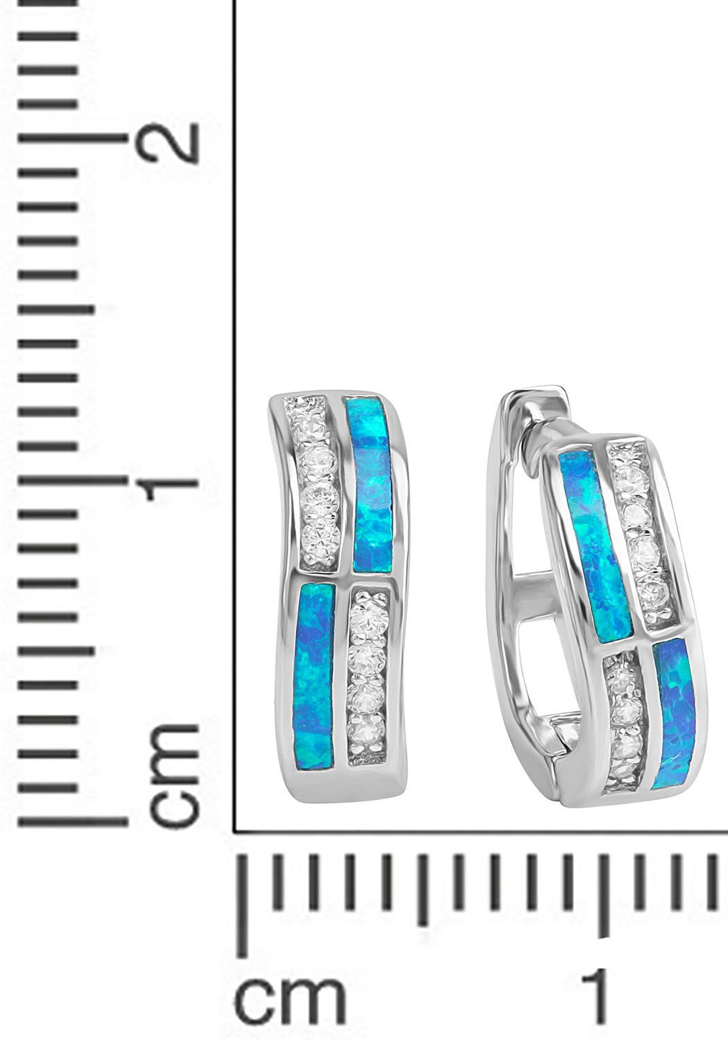Firetti Oorringen Sieraad cadeau zilver 925 oorbellen blauw glinsterend
