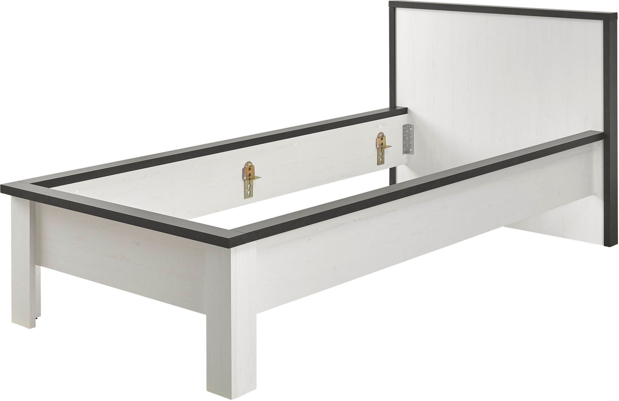Home affaire Slaapkamerserie Sherwood Ligoppervlak 90 x 200 cm, kast 2-deurs 93 cm breed (3-delig)