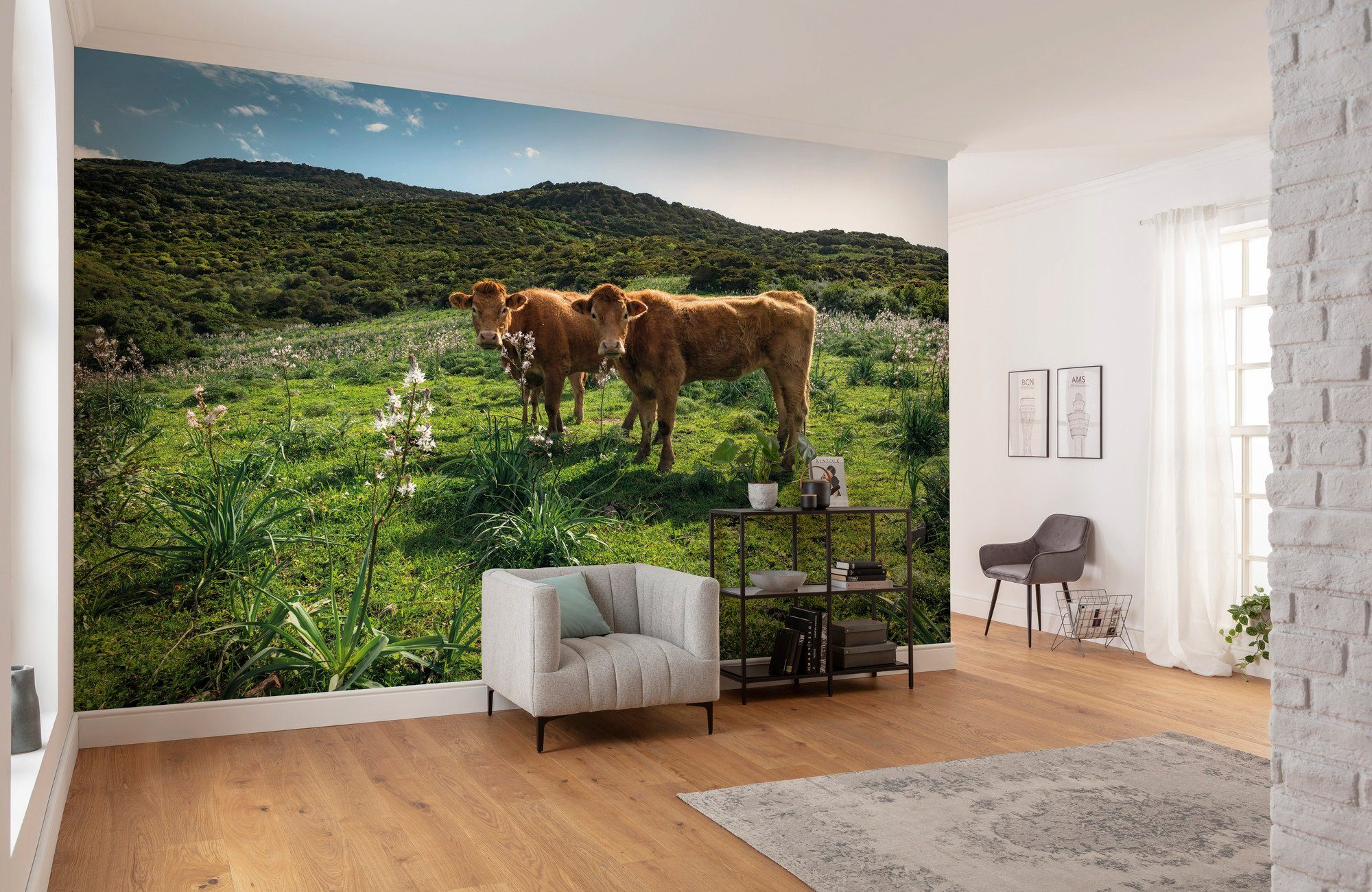 Komar Vliesbehang Digitale print vlies - Kuhparadies - Afmeting 450 x 280 cm (9 stuks)