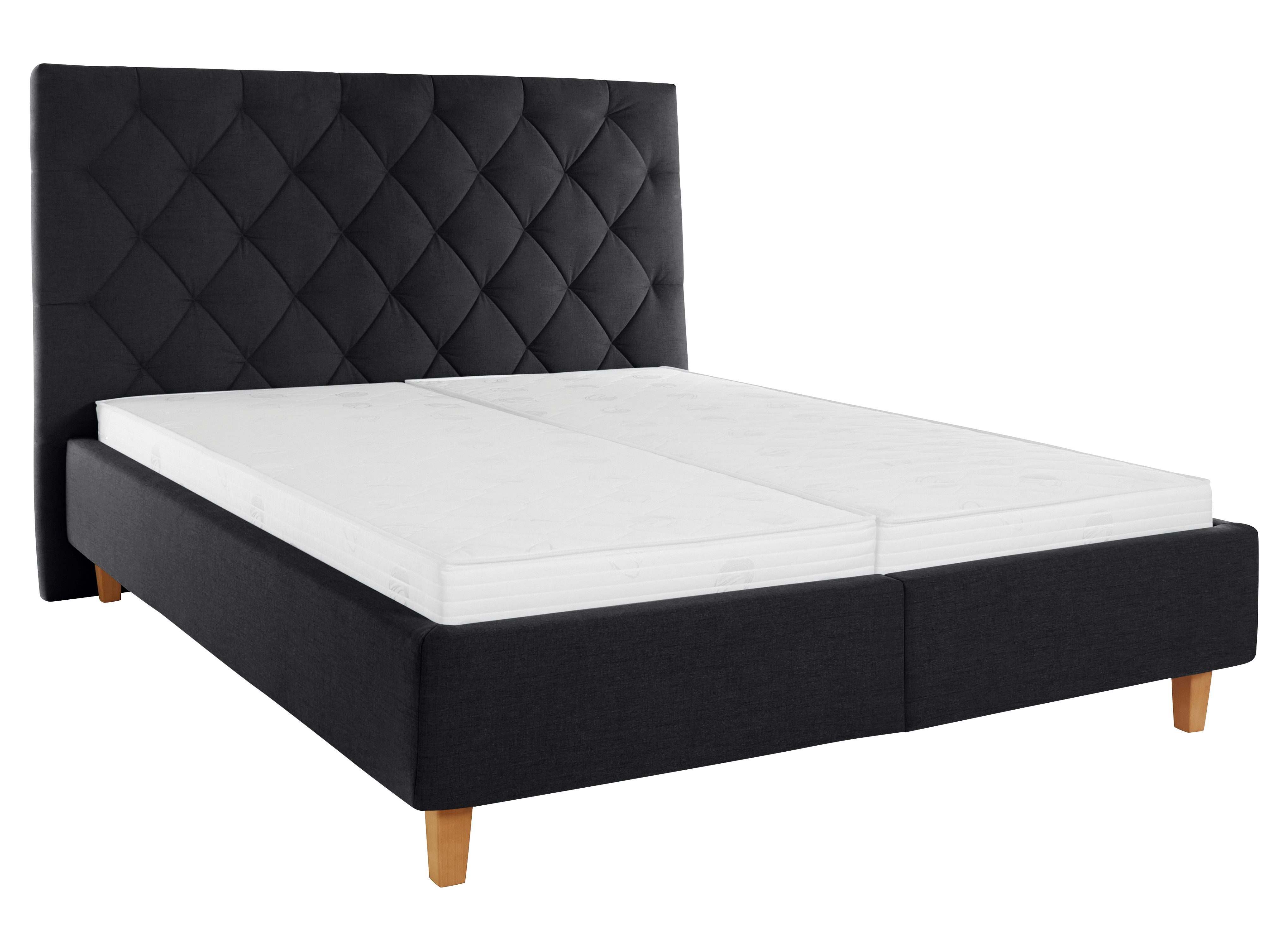Home affaire Gestoffeerd bed Sunley 140 Kruisstiksel, hoofdbordhoogte 142 cm, zonder of met matras/lattenbodem