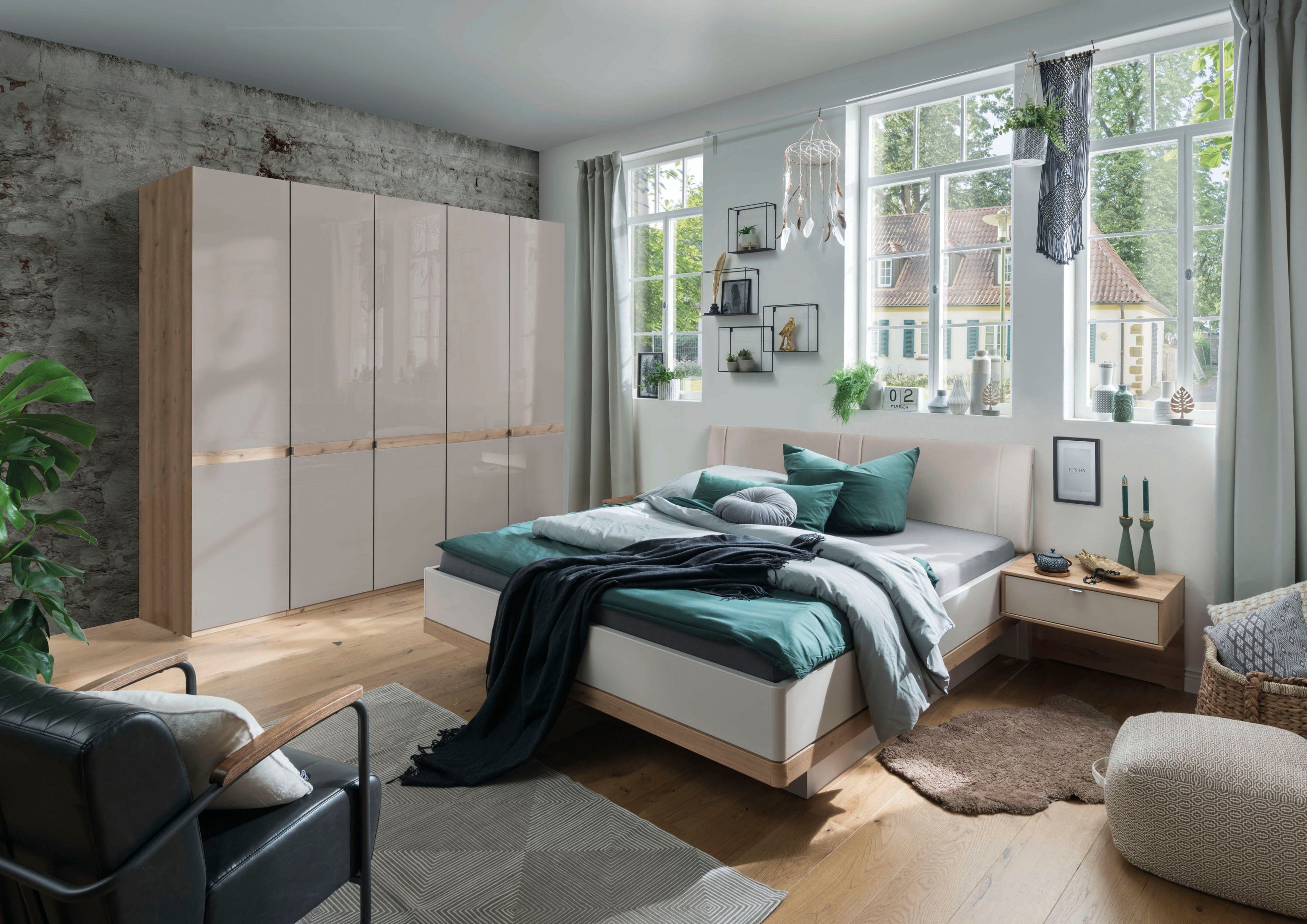 WIEMANN Draaideurkast Barcelona met smalle inzet kledingkasten beige