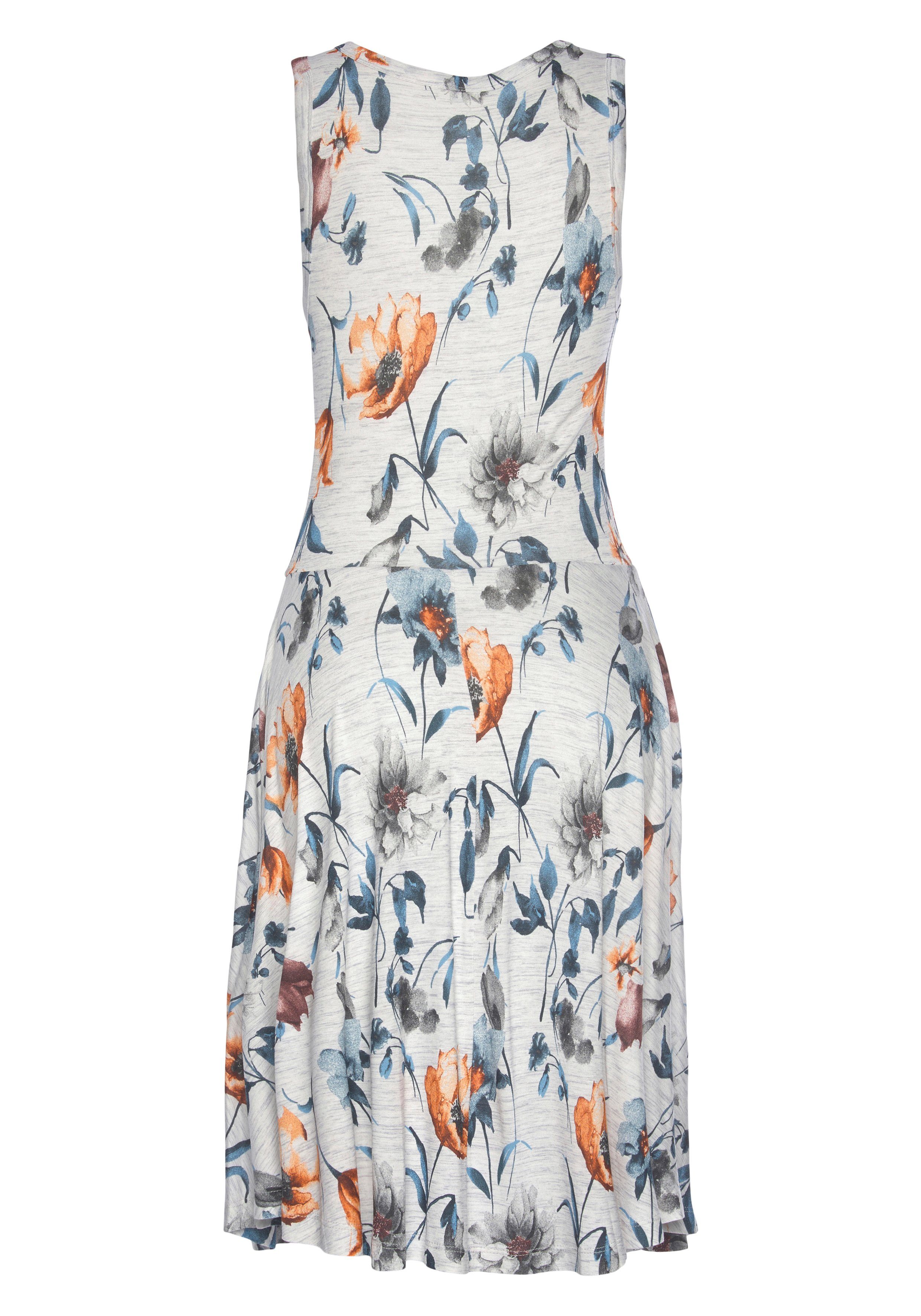 Vivance Jerseyjurk met bloemenprint en zwierige rok, zomerjurk, strandjurk