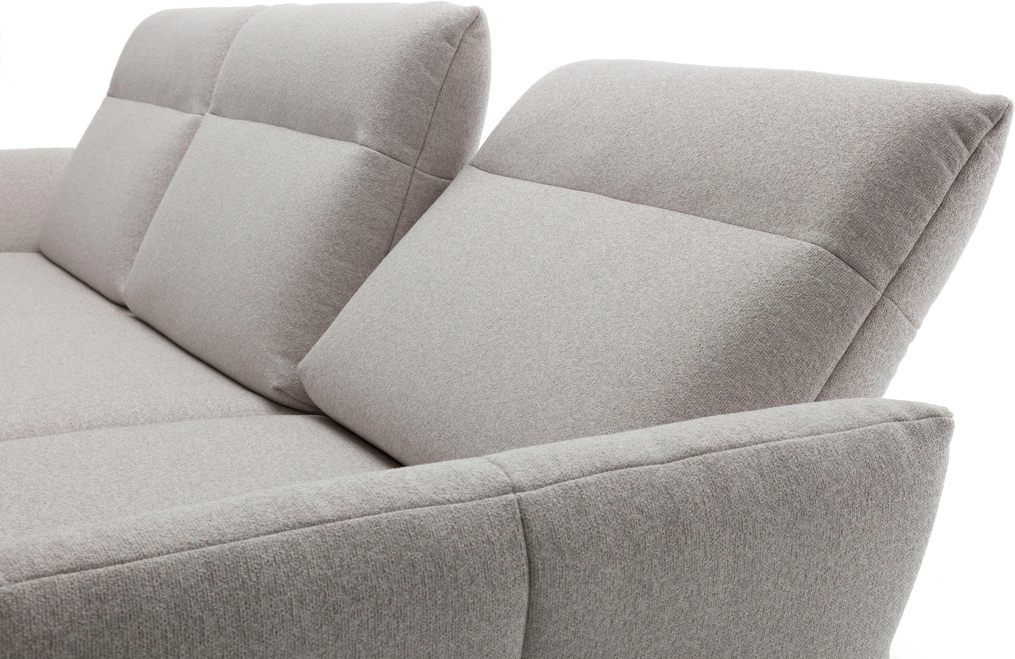 Creation BY ROLF BENZ Hoekbank CR.460 Sokkel in walnotenhout, onderstel in umbra grijs, breedte 338 cm